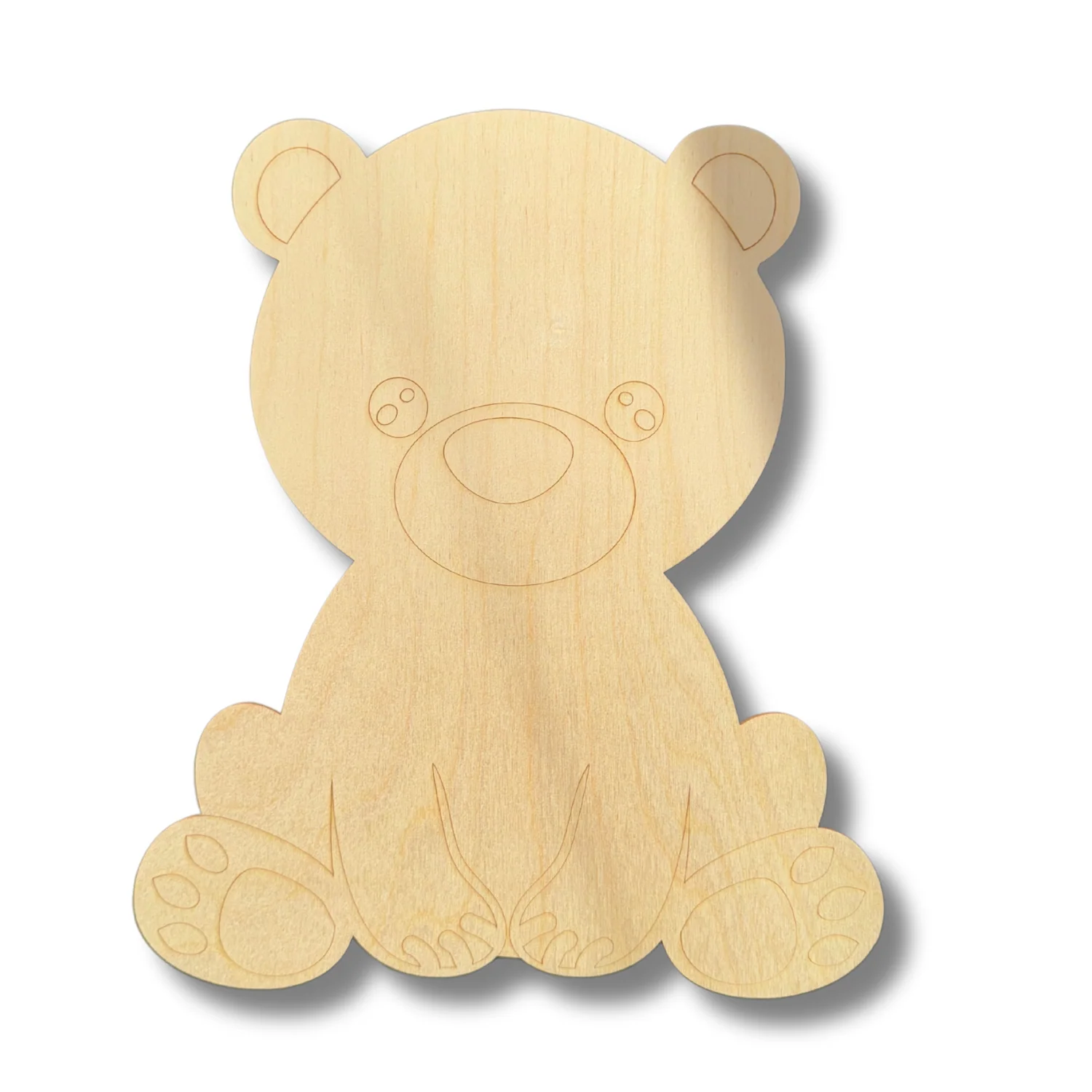 Unfinished Wood Etched Bear Shape | Paint By Line Crafts | up to 30" DIY - Image 2