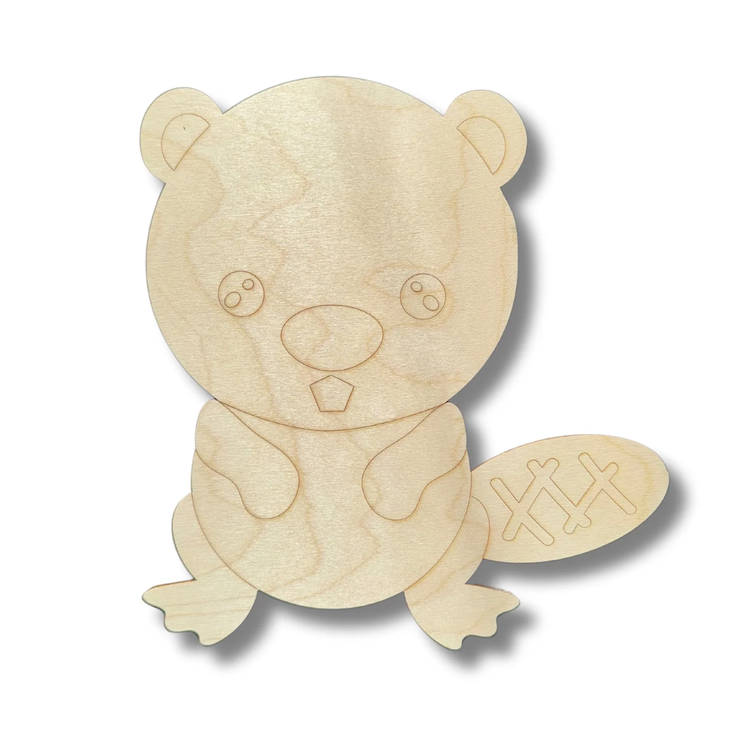 Unfinished Wood Etched Beaver Shape | Paint By Line Crafts | up to 30" DIY - Image 2