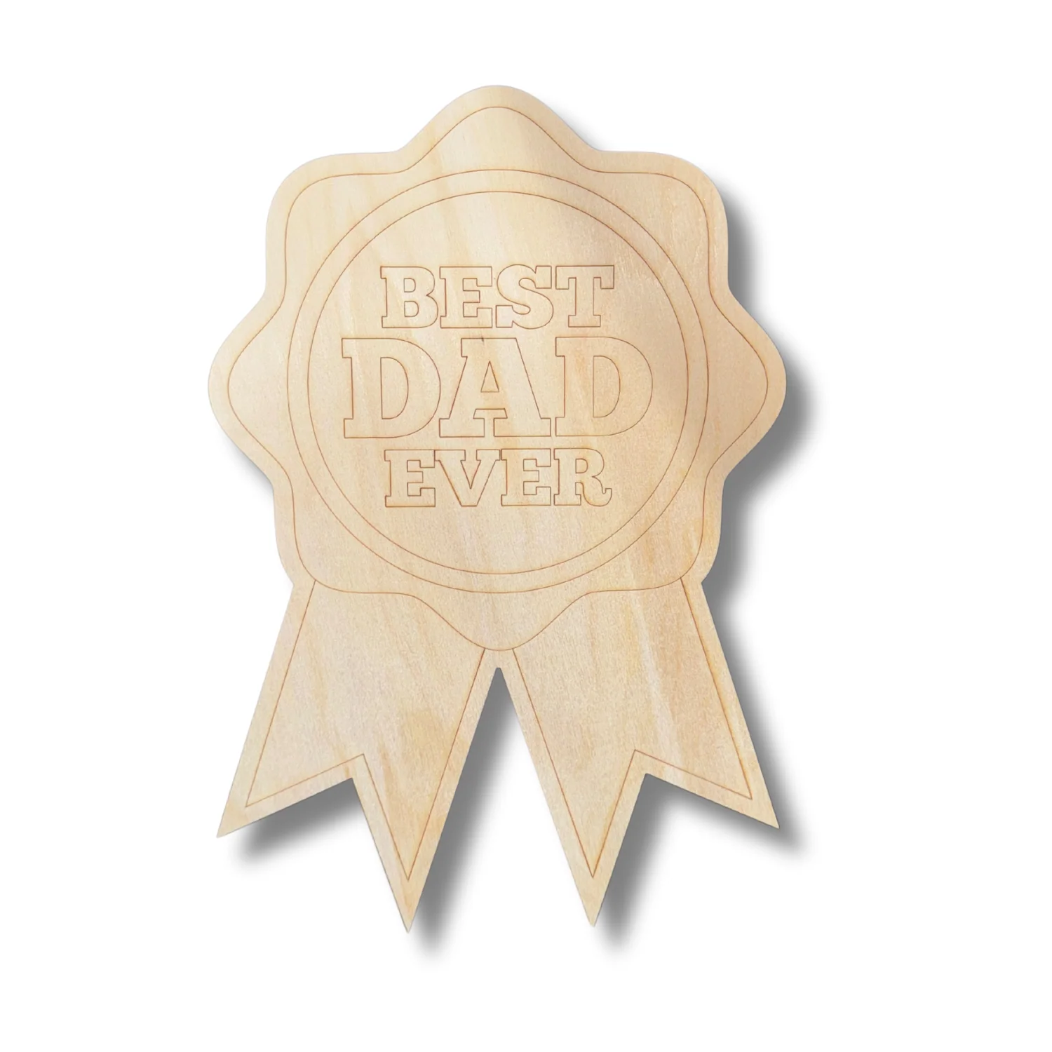 Unfinished Wood Etched Best Dad Ever Ribbon Shape | Paint By Line Crafts | up to 30" DIY - Image 2