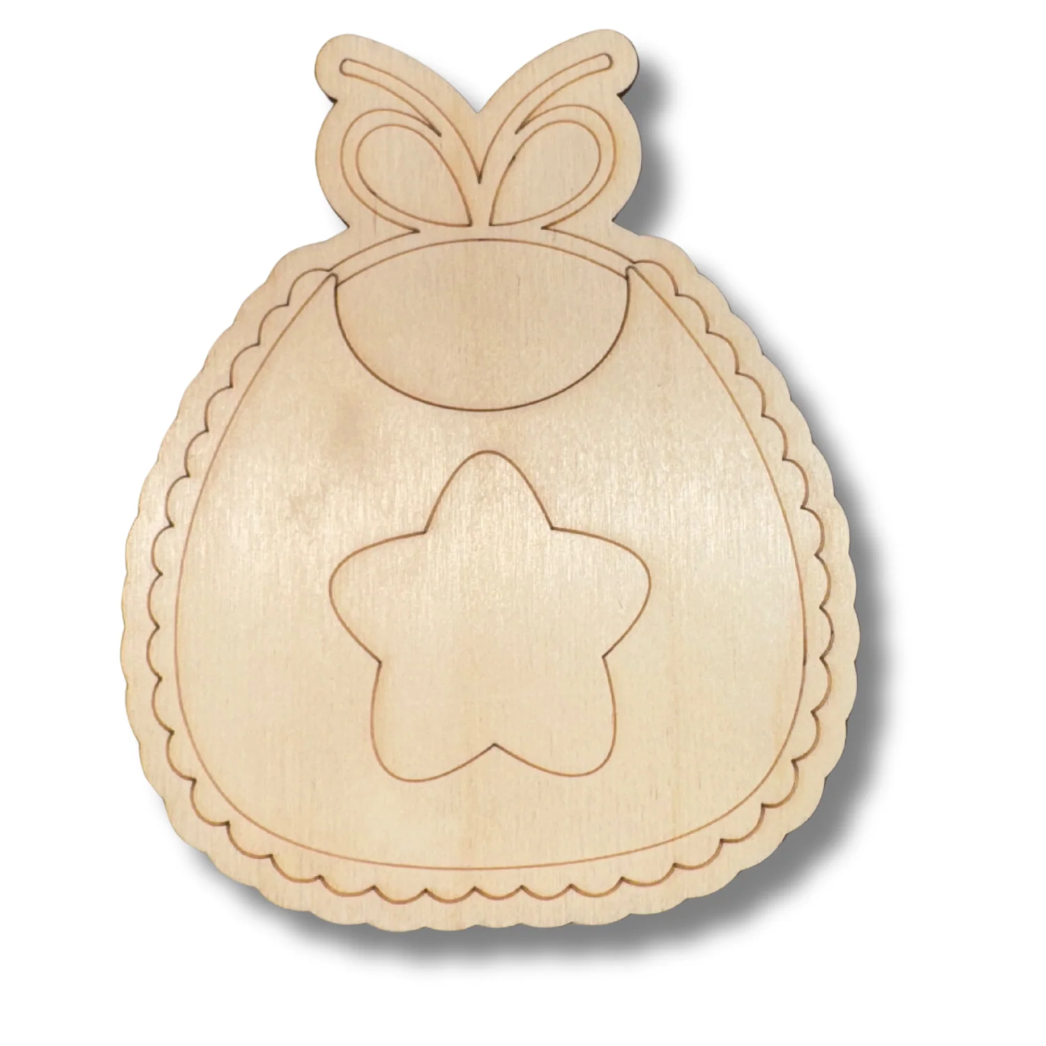 Unfinished Wood Etched Bib Shape | Paint By Line Crafts | up to 30" DIY - Image 2