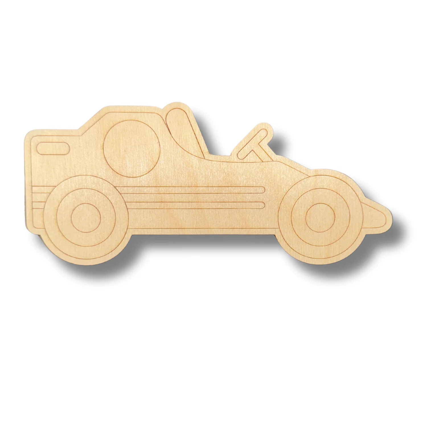 Unfinished Wood Etched Big Race Car Shape | Paint By Line Crafts | up to 30" DIY - Image 2