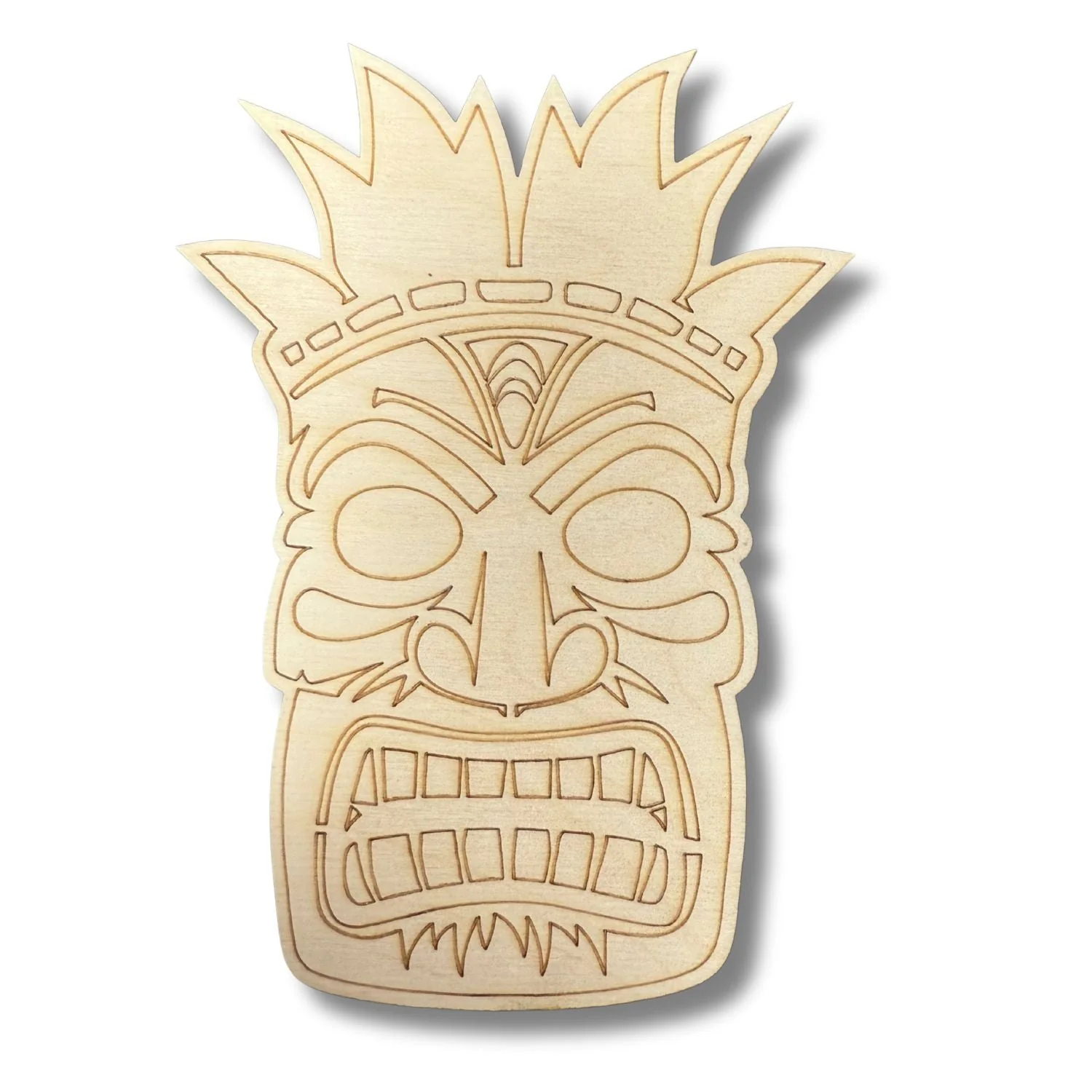 Unfinished Wood Etched Big Tiki Shape | Paint By Line Crafts | up to 30" DIY - Image 2
