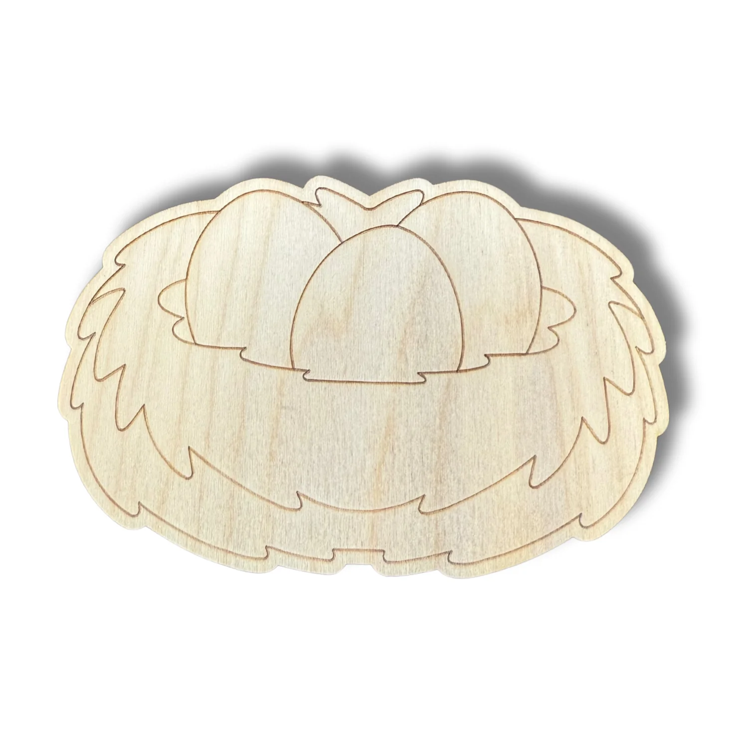 Unfinished Wood Etched Bird Nest Shape | Paint By Line Crafts | up to 30" DIY - Image 2