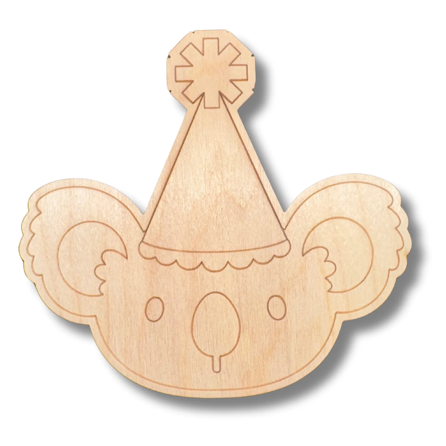 Unfinished Wood Etched Birthday Koala Shape | Paint By Line Crafts | up to 30" DIY - Image 2
