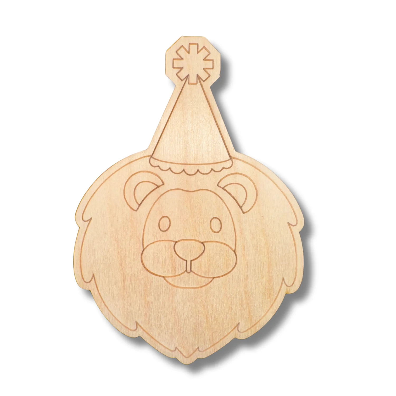 Unfinished Wood Etched Birthday Lion Shape | Paint By Line Crafts | up to 30" DIY - Image 2