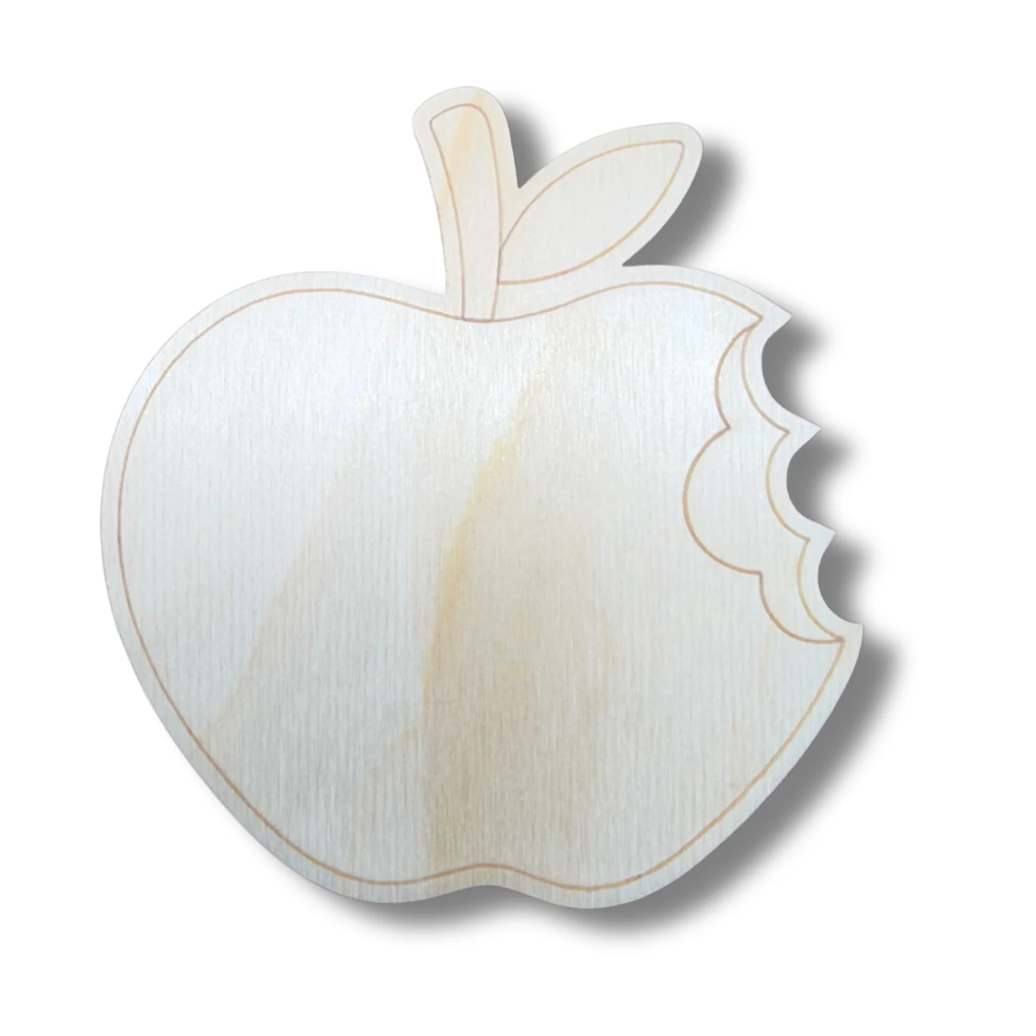 Unfinished Wood Etched Bitten Apple  Shape | Paint By Line Crafts | up to 30" DIY - Image 2