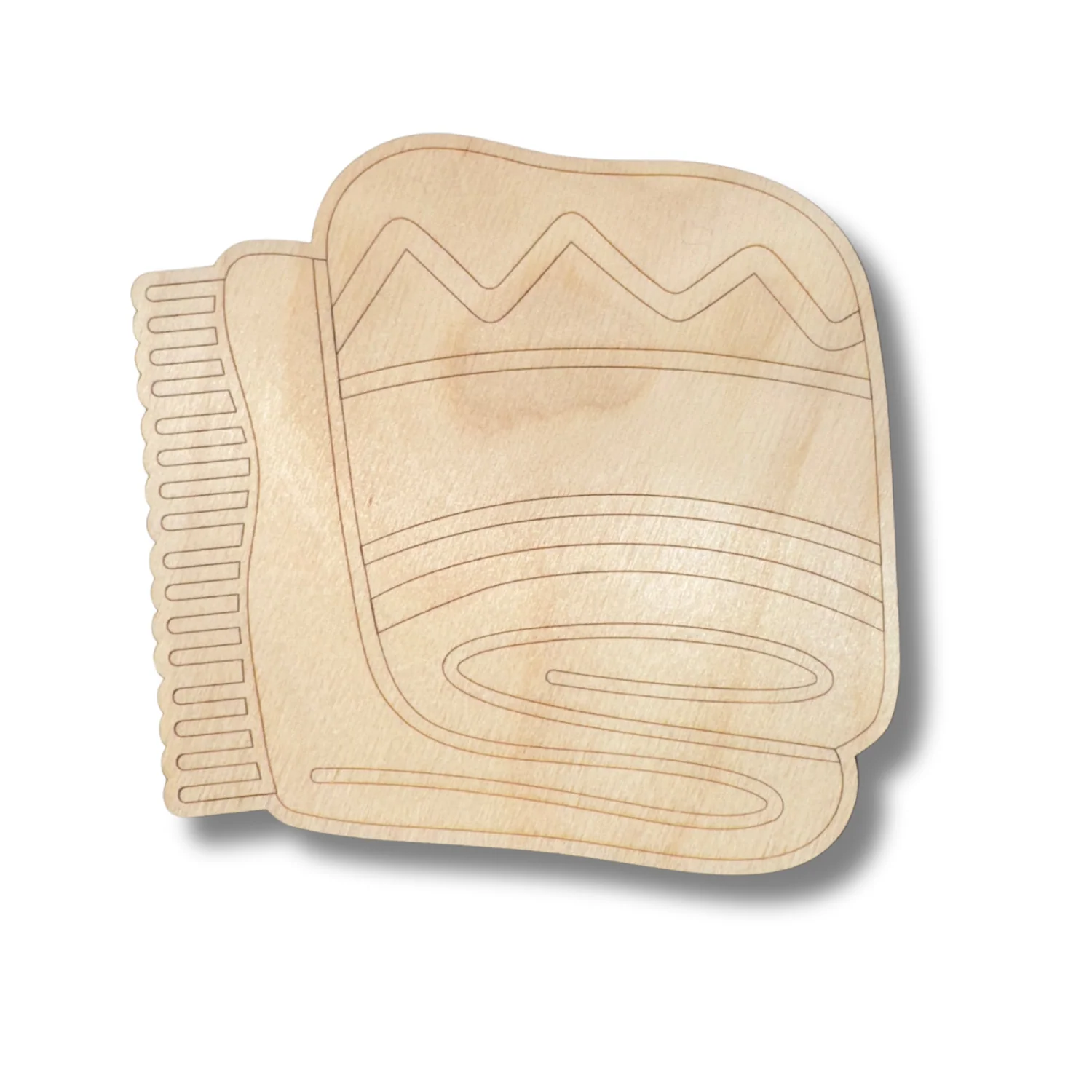 Unfinished Wood Etched Blanket Shape | Paint By Line Crafts | up to 30" DIY - Image 2