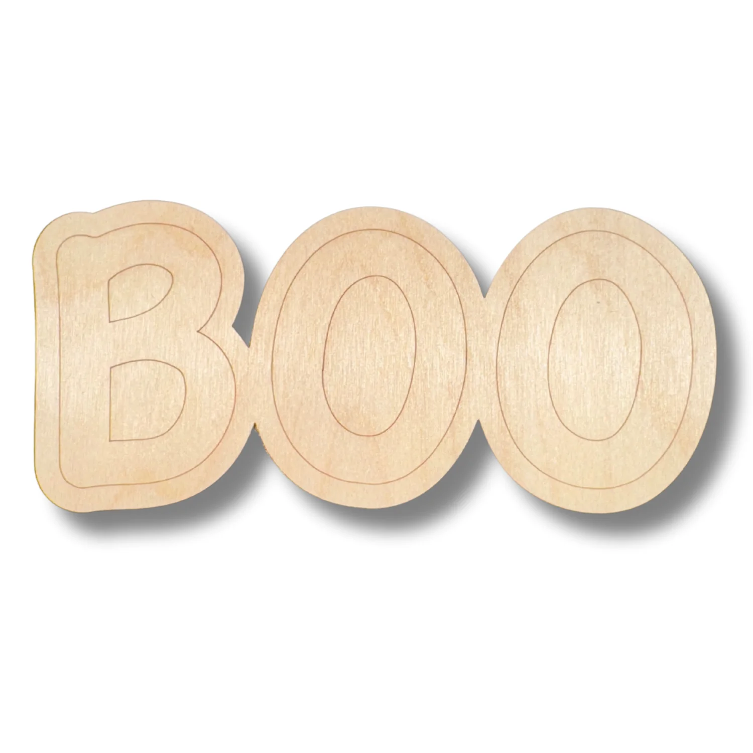 Unfinished Wood Etched BOO Shape | Paint By Line Crafts | up to 30" DIY - Image 2