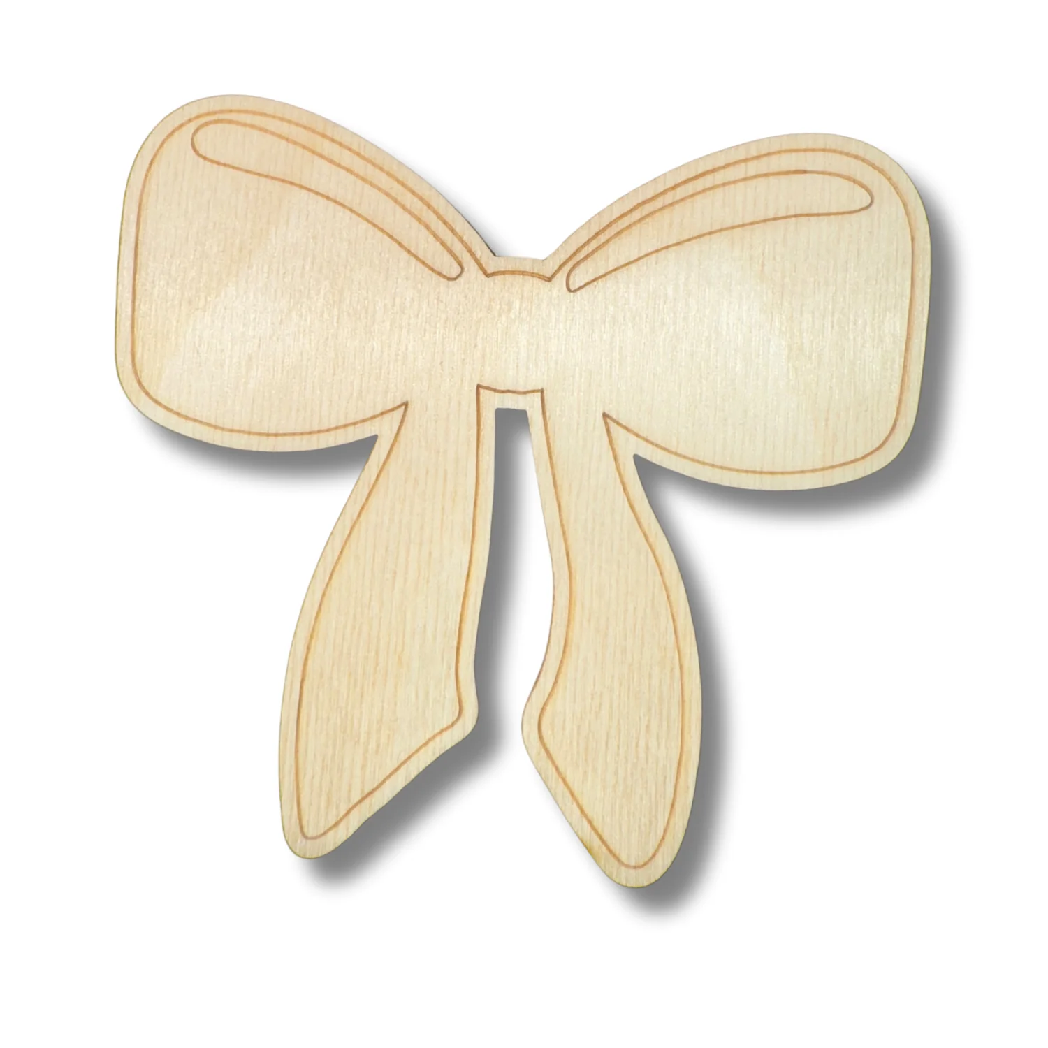 Unfinished Wood Etched Bow Shape | Paint By Line Crafts | up to 30" DIY - Image 2