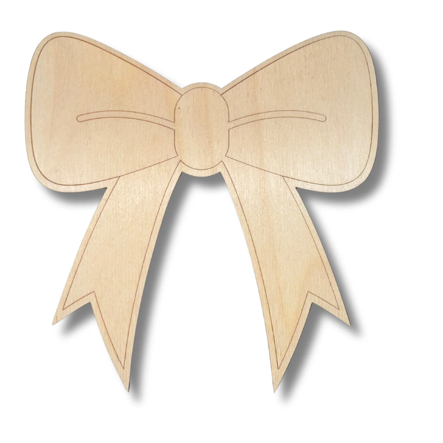 Unfinished Wood Etched Bow Shape | Paint By Line Crafts | up to 30" DIY - Image 2