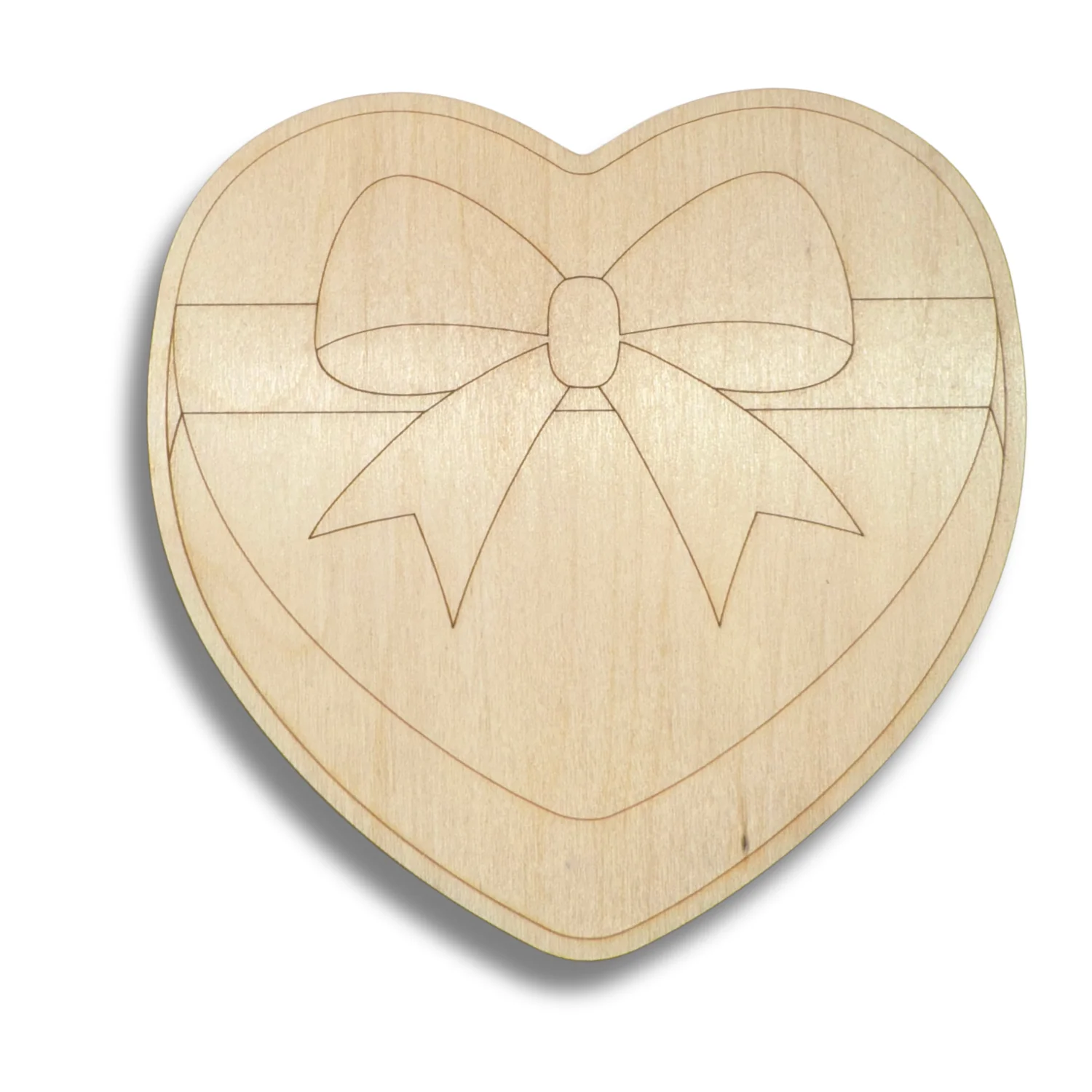 Unfinished Wood Etched Box of Chocolates Shape | Paint By Line Crafts | up to 30" DIY - Image 2