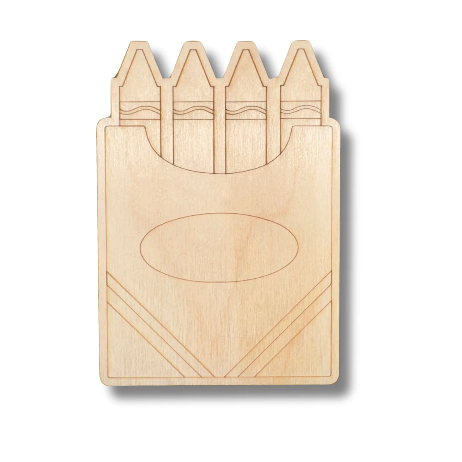 Unfinished Wood Etched Box of Crayons Shape | Paint By Line Crafts | up to 30" DIY - Image 2
