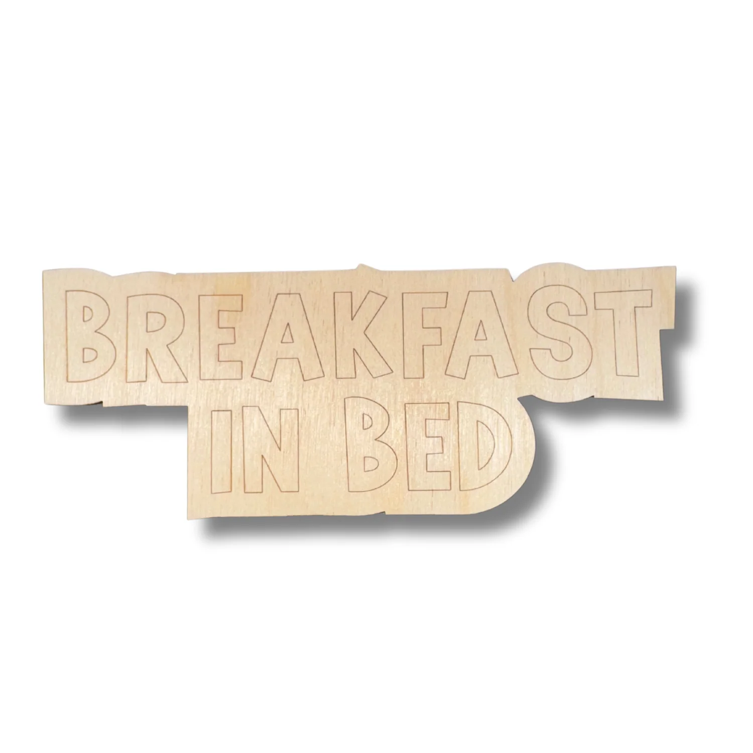 Unfinished Wood Etched Breakfast In Bed Shape | Paint By Line Crafts | up to 30" DIY - Image 2