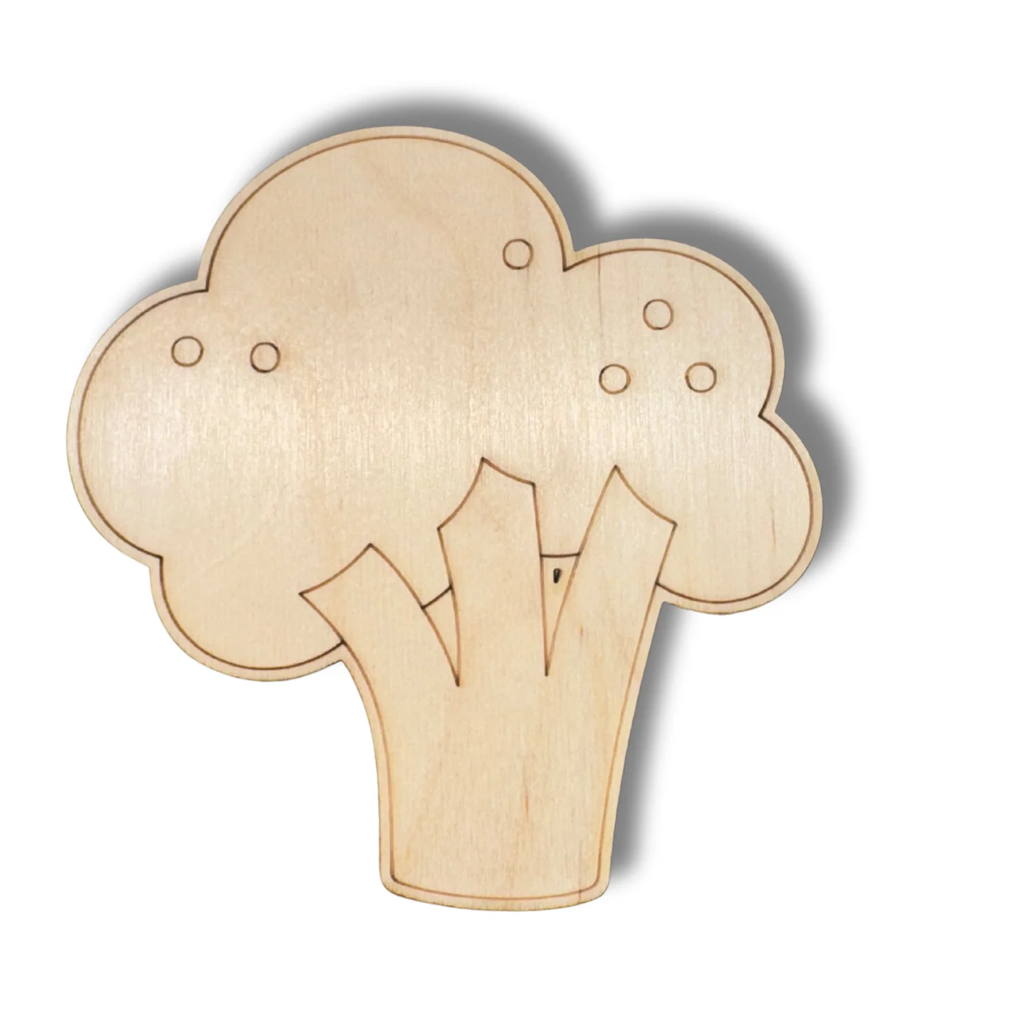 Unfinished Wood Etched Broccoli Shape | Paint By Line Crafts | up to 30" DIY - Image 2