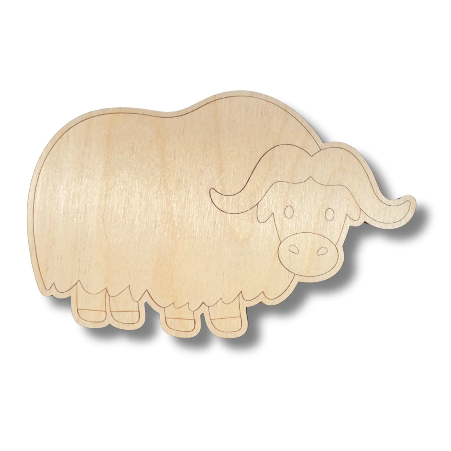 Unfinished Wood Etched Buffalo Shape | Paint By Line Crafts | up to 30" DIY - Image 2