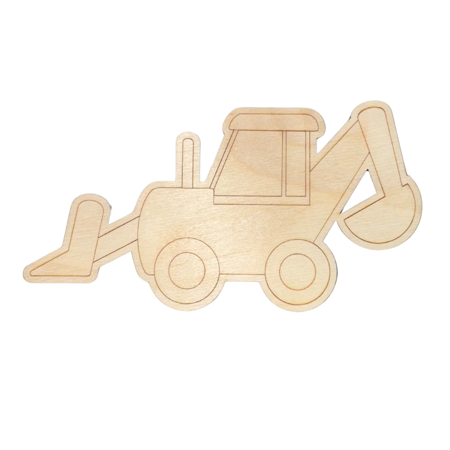Unfinished Wood Etched Bull Dozer Shape | Paint By Line Crafts | up to 30" DIY - Image 2