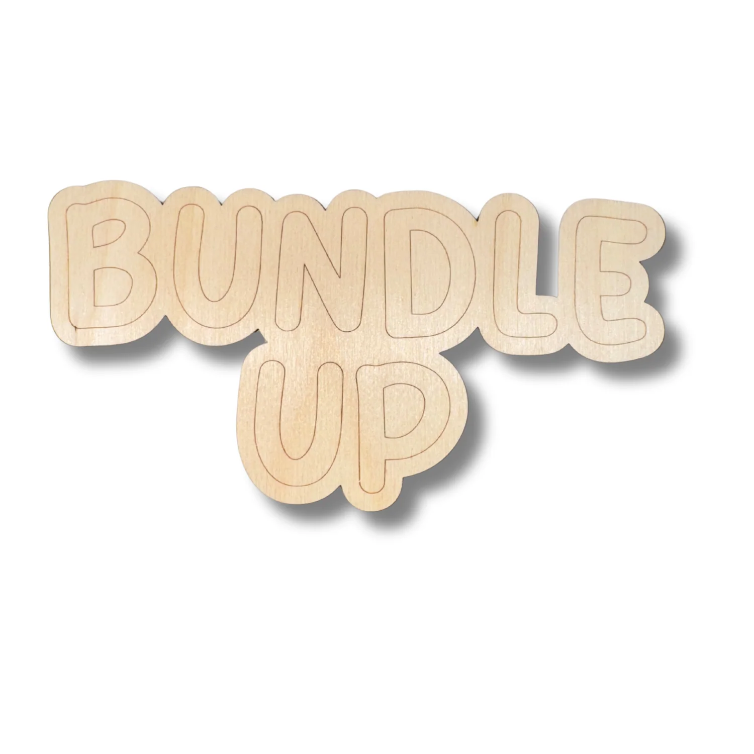 Unfinished Wood Etched Bundle Up Shape | Paint By Line Crafts | up to 30" DIY - Image 2