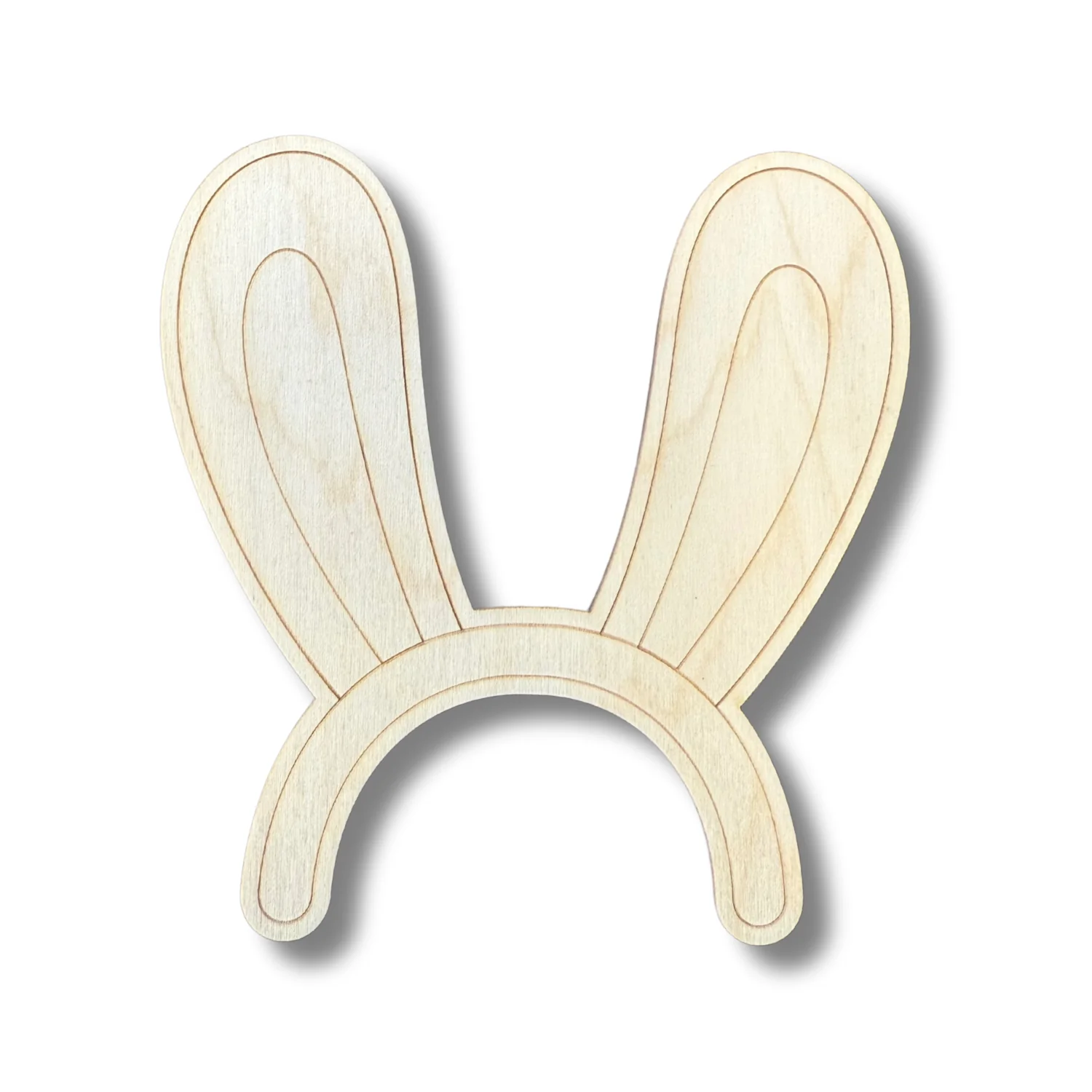 Unfinished Wood Etched Bunny Ears Shape | Paint By Line Crafts | up to 30" DIY - Image 2