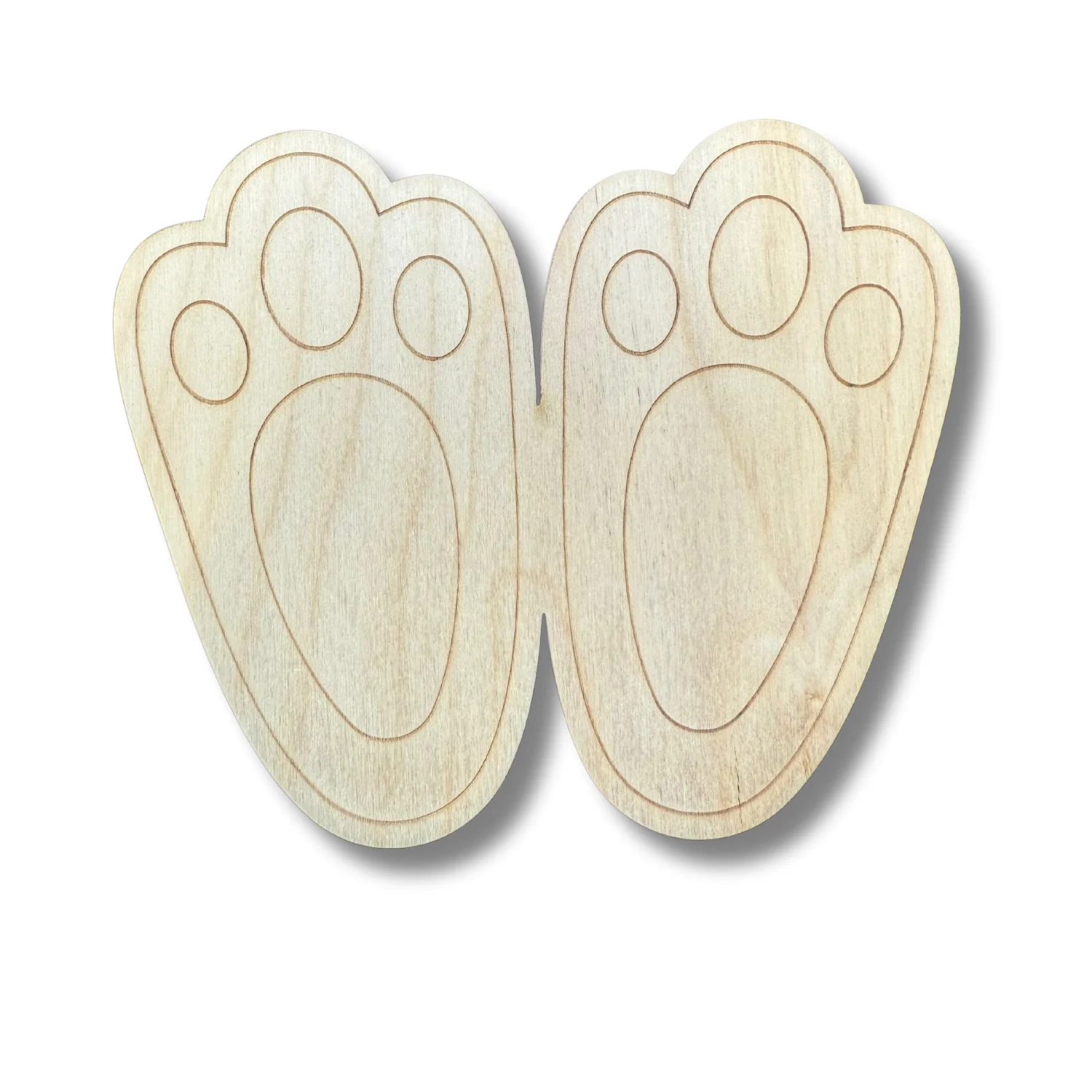 Unfinished Wood Etched Bunny Feet Shape | Paint By Line Crafts | up to 30" DIY - Image 2