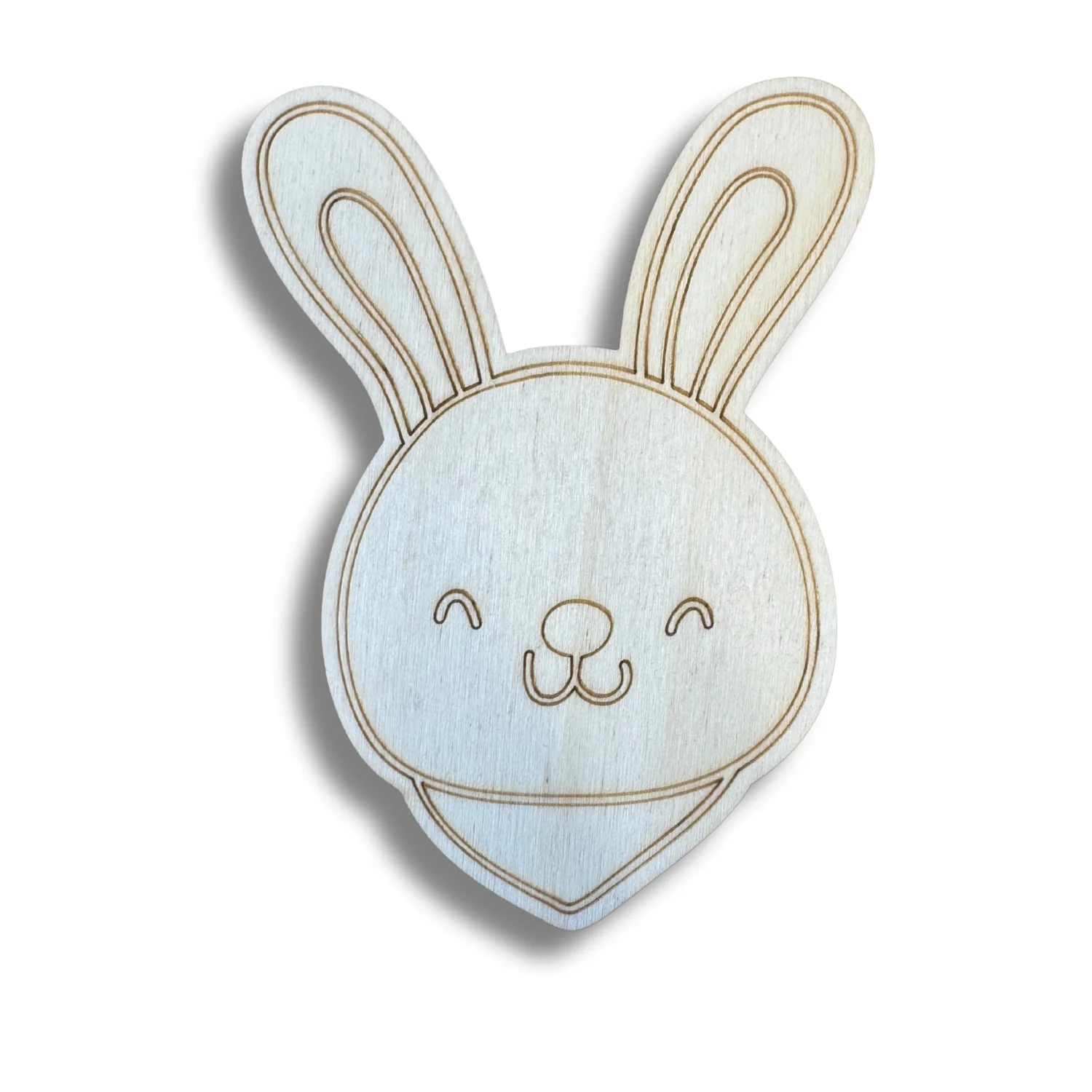 Unfinished Wood Etched Bunny Head Shape | Paint By Line Crafts | up to 30" DIY - Image 2