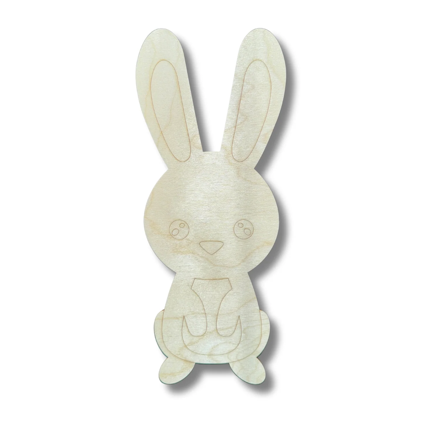 Unfinished Wood Etched Bunny Shape | Paint By Line Crafts | up to 30" DIY - Image 2
