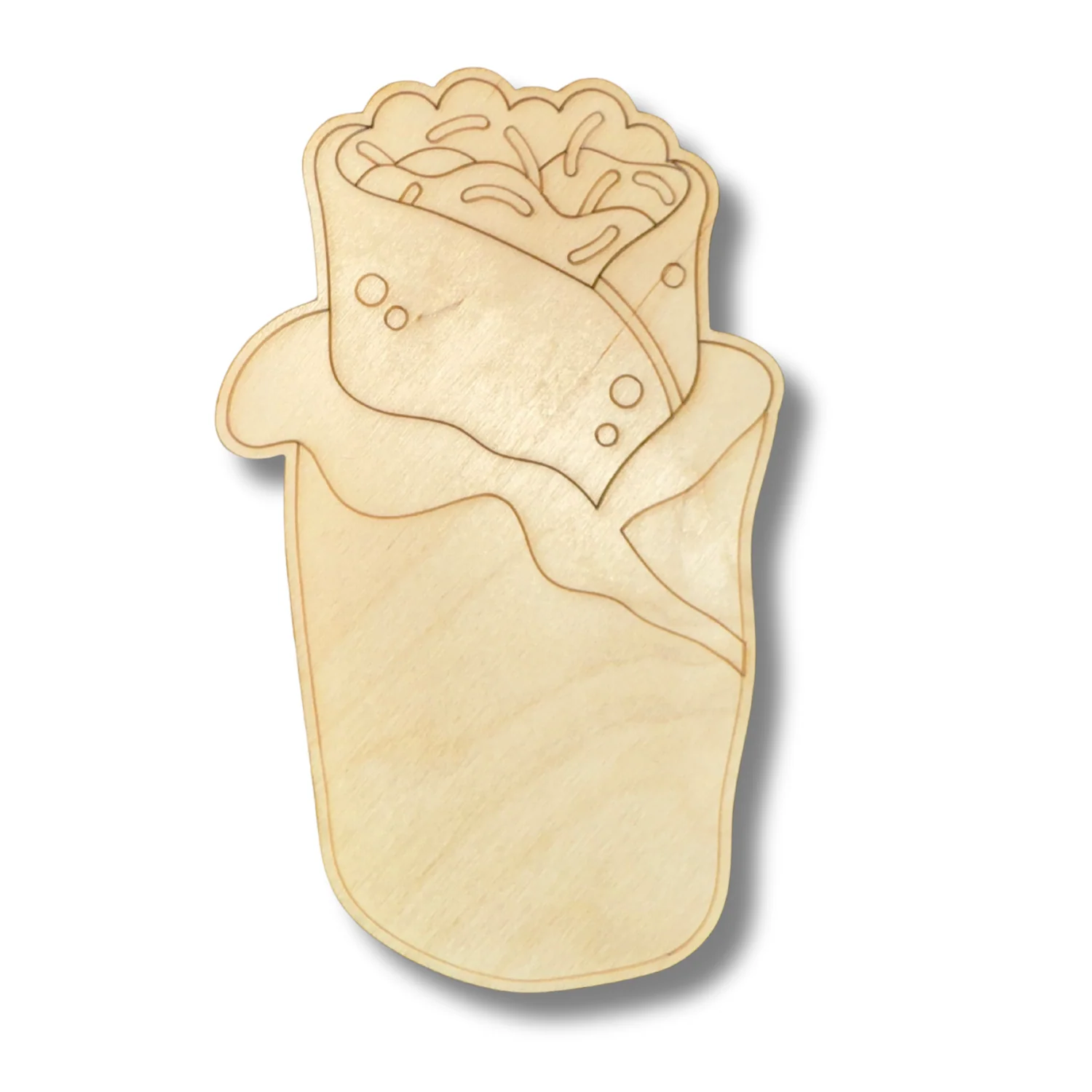 Unfinished Wood Etched Burrito Shape | Paint By Line Crafts | up to 30" DIY - Image 2