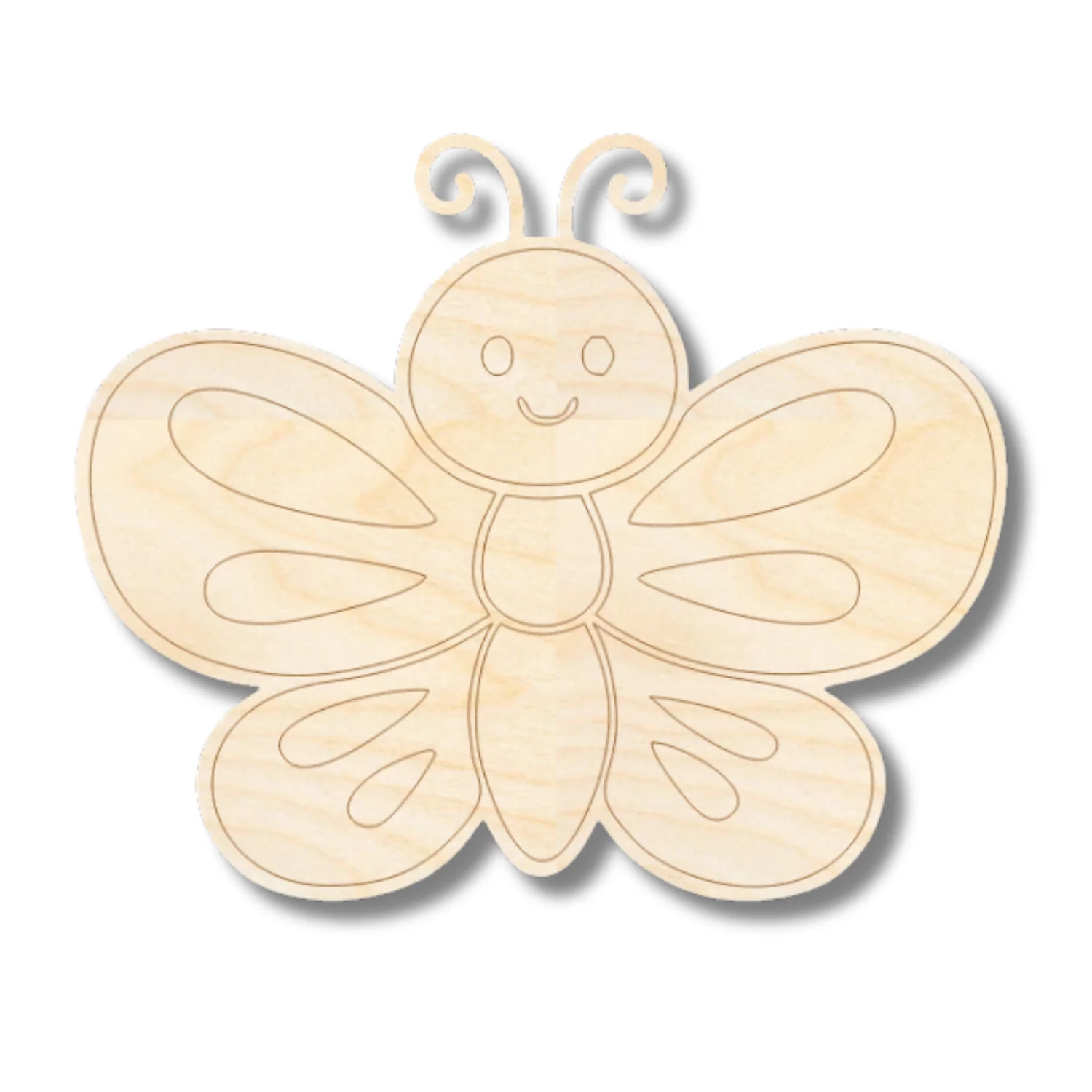 Unfinished Wood Etched Butterfly Shape | Paint By Line Crafts | up to 30" DIY