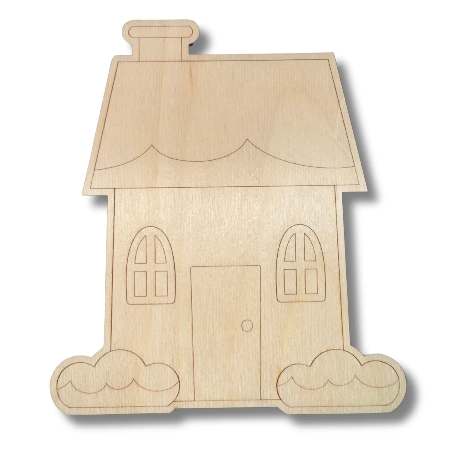 Unfinished Wood Etched Cabin Shape | Paint By Line Crafts | up to 30" DIY - Image 2