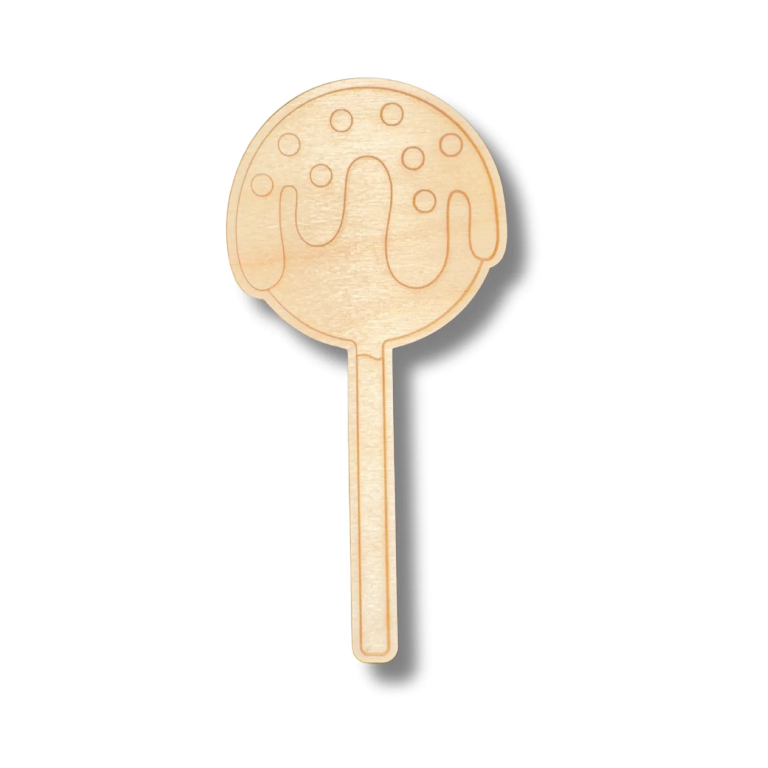 Unfinished Wood Etched Cake Pop Shape | Paint By Line Crafts | up to 30" DIY - Image 2