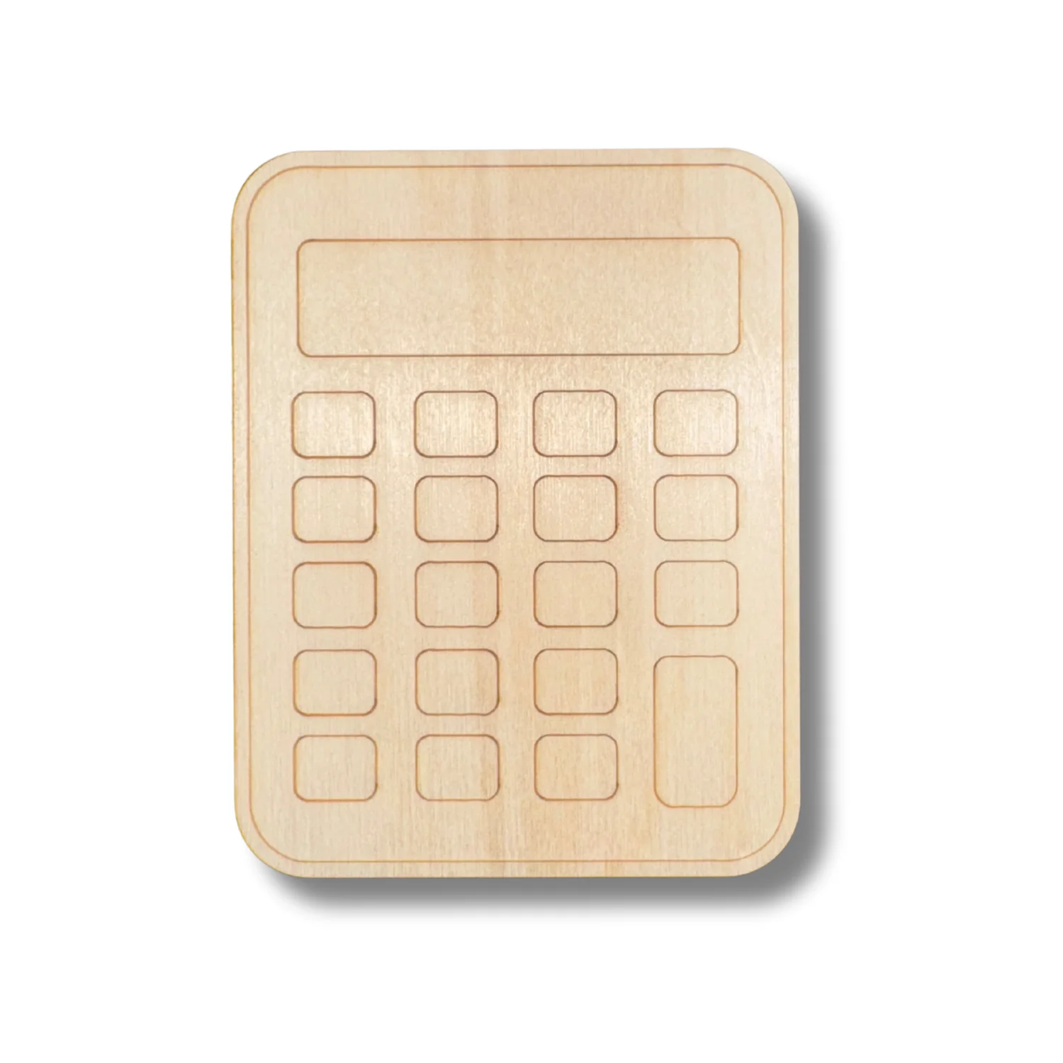 Unfinished Wood Etched Calculator Shape | Paint By Line Crafts | up to 30" DIY - Image 2