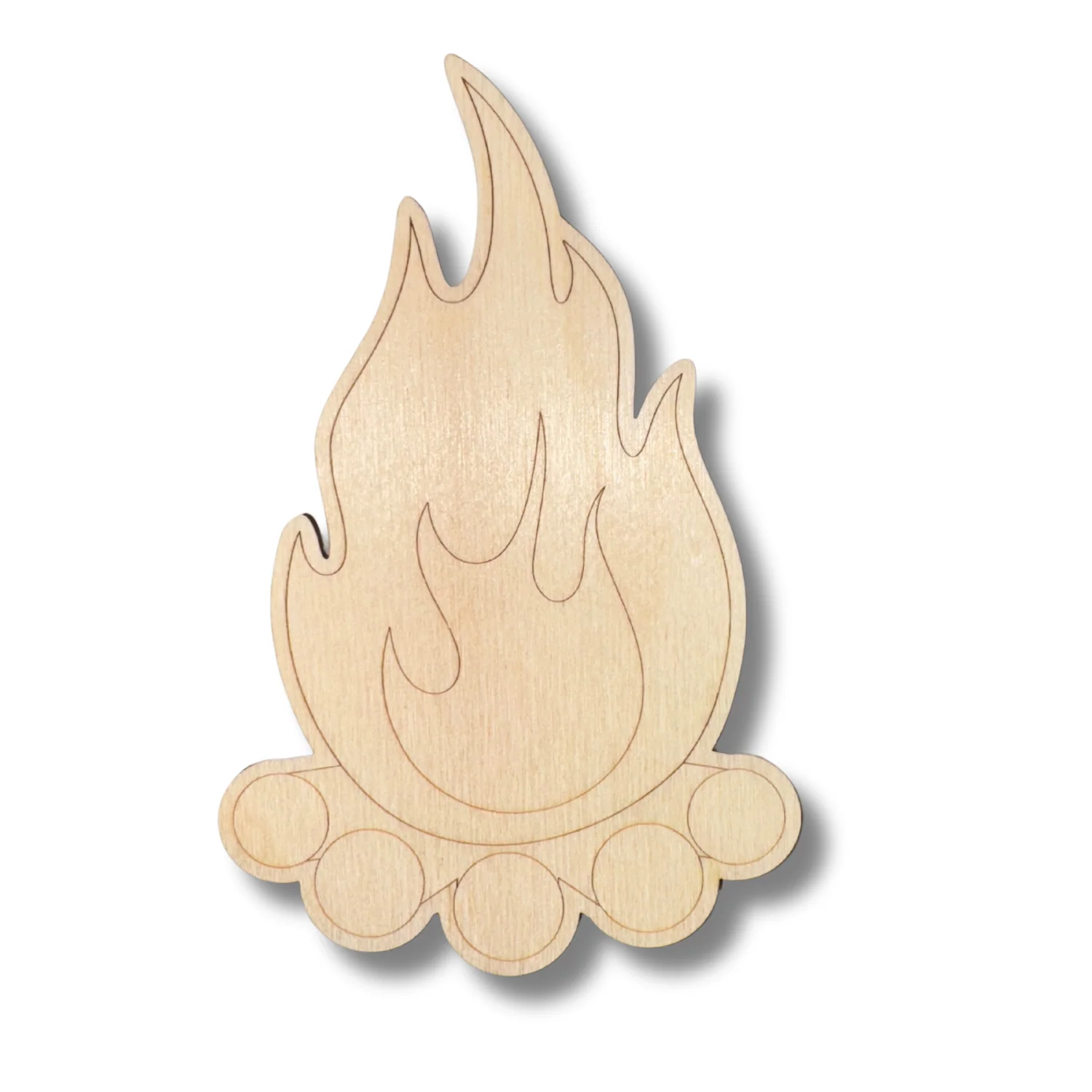 Unfinished Wood Etched Camp Fire Shape | Paint By Line Crafts | up to 30" DIY - Image 2
