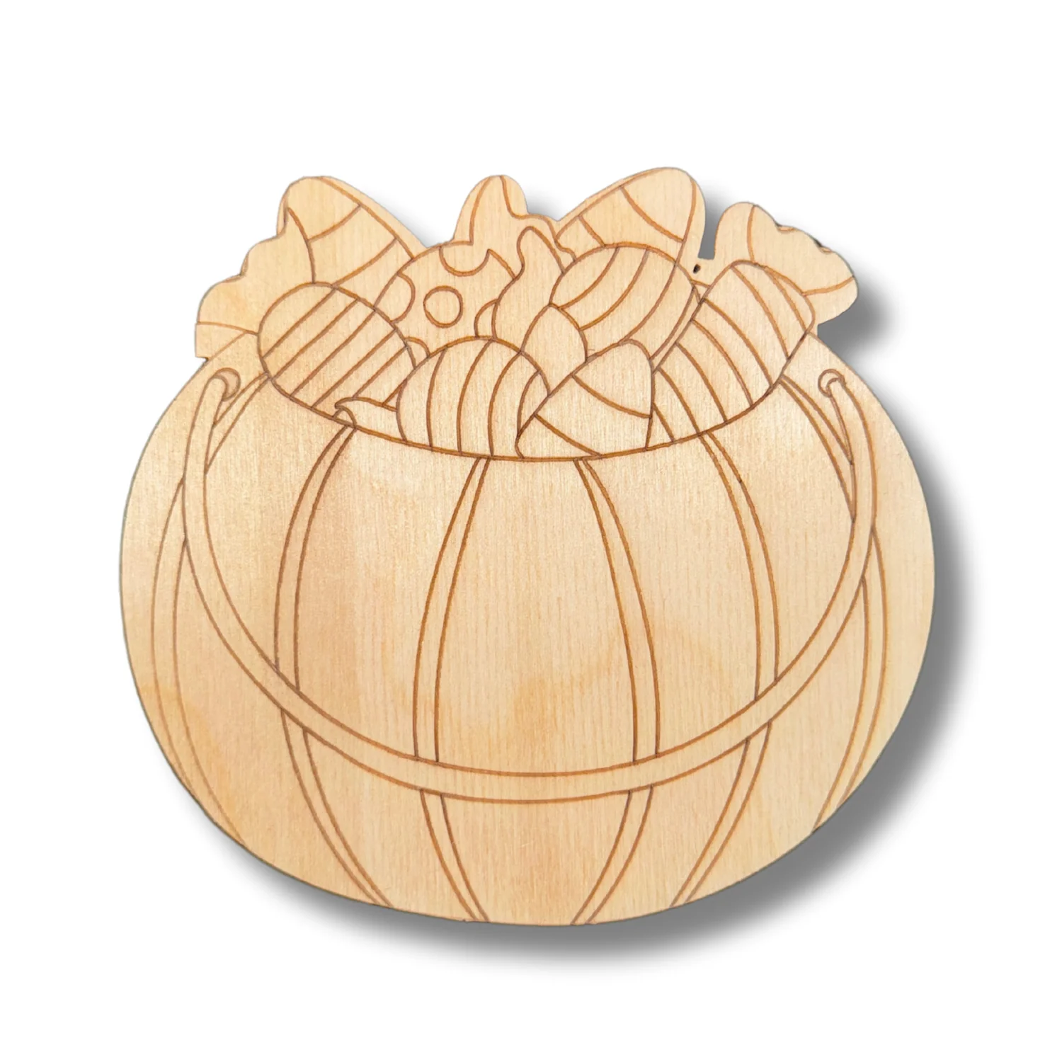 Unfinished Wood Etched Candy Bucket Shape | Paint By Line Crafts | up to 30" DIY - Image 2