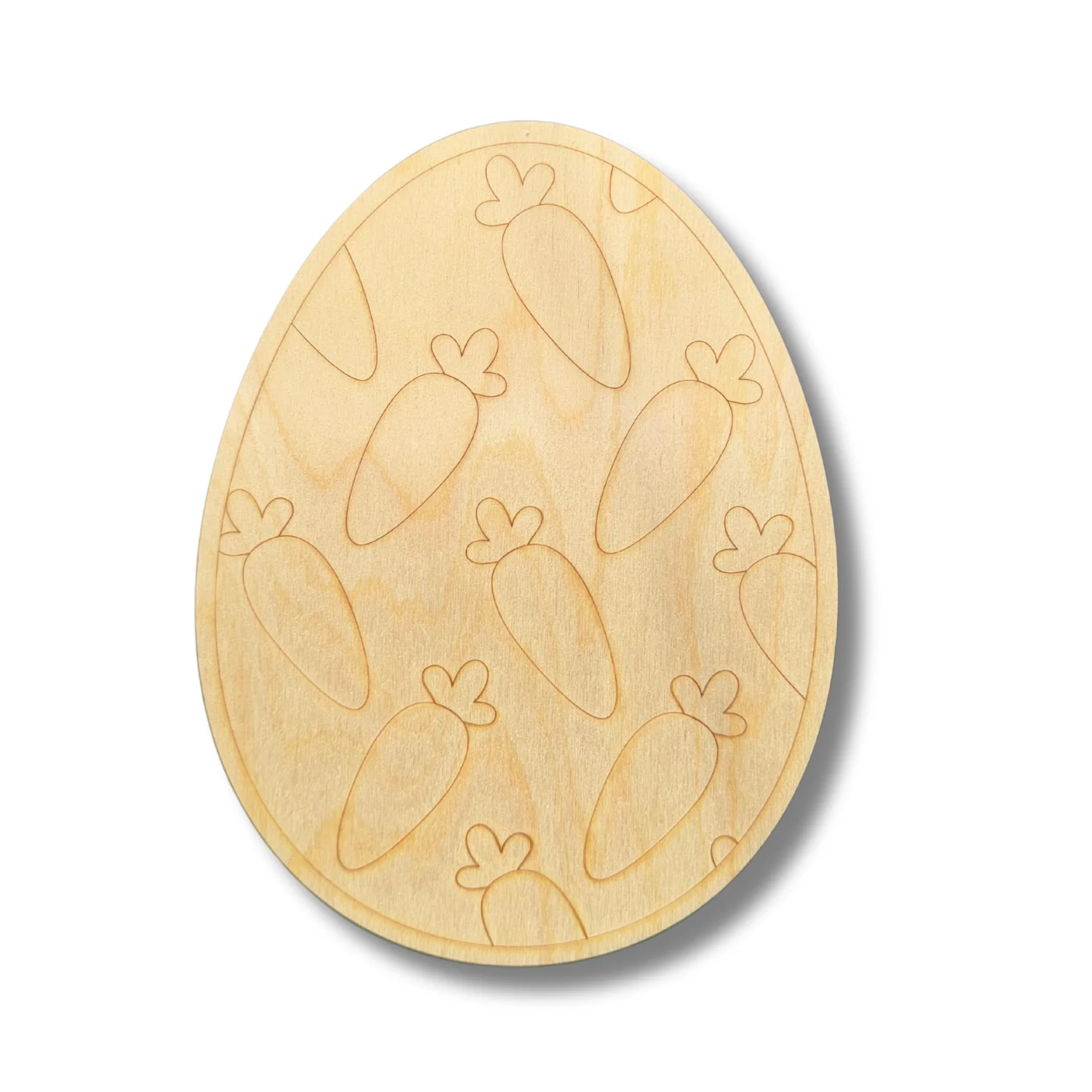 Unfinished Wood Etched Carrot Easter Egg Shape | Paint By Line Crafts | up to 30" DIY - Image 2