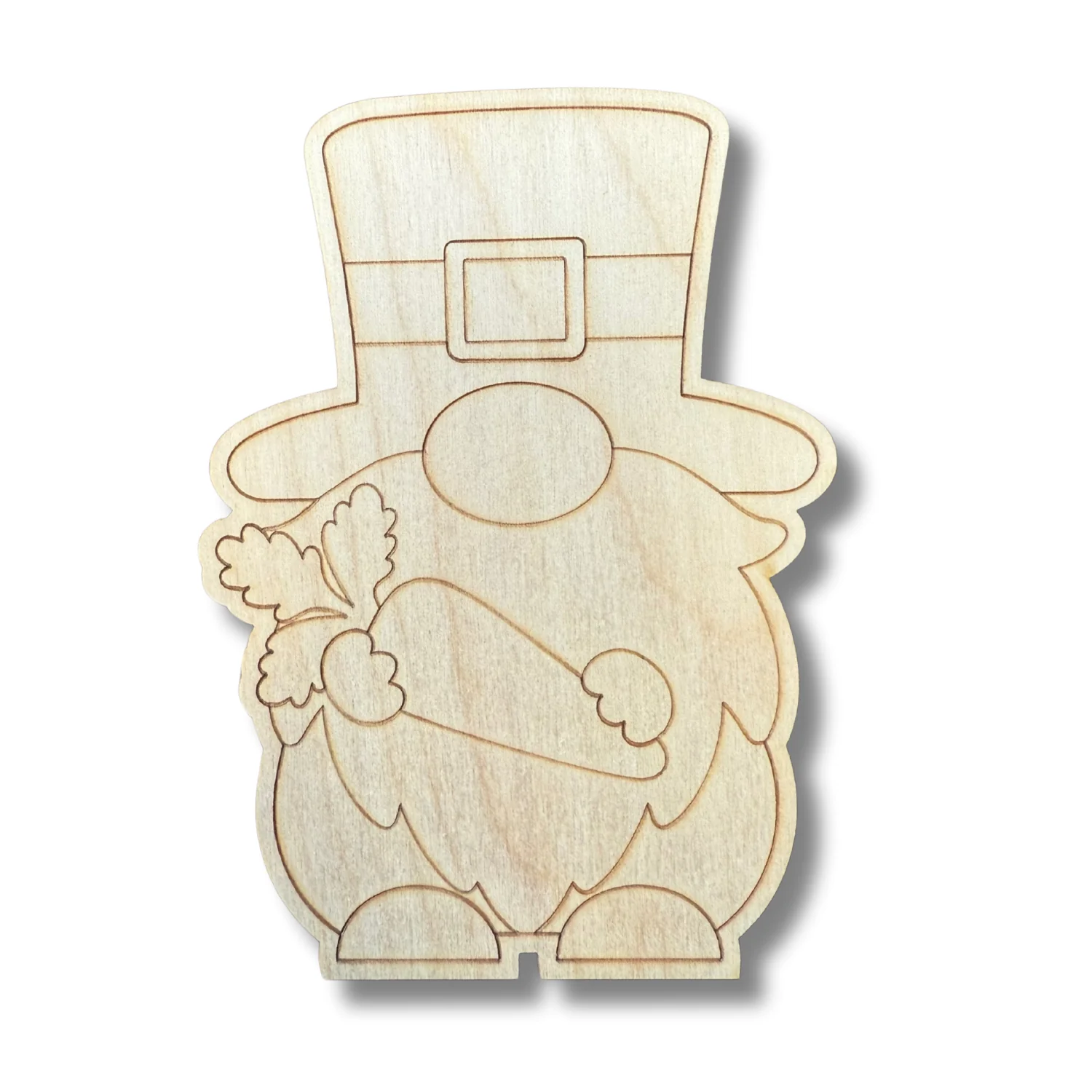 Unfinished Wood Etched Carrot Gnome Shape | Paint By Line Crafts | up to 30" DIY - Image 2