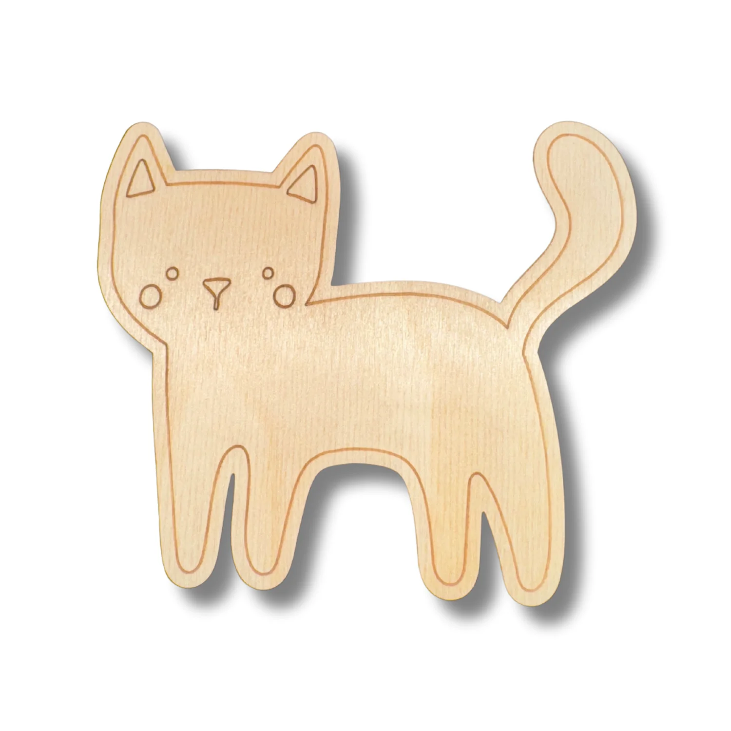 Unfinished Wood Etched Cat Shape | Paint By Line Crafts | up to 30" DIY - Image 2