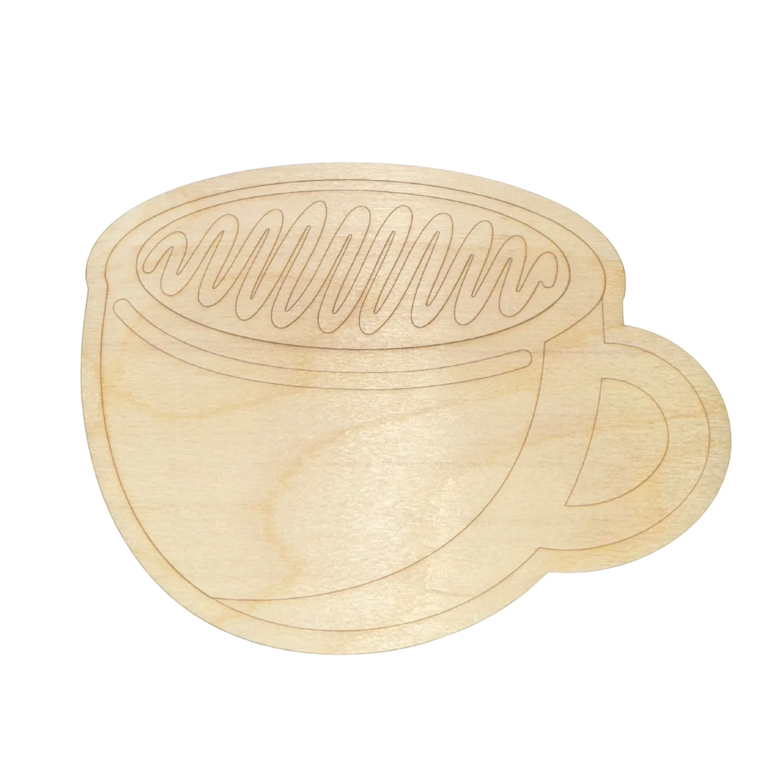 Unfinished Wood Etched Chai Tea Shape | Paint By Line Crafts | up to 30" DIY - Image 2