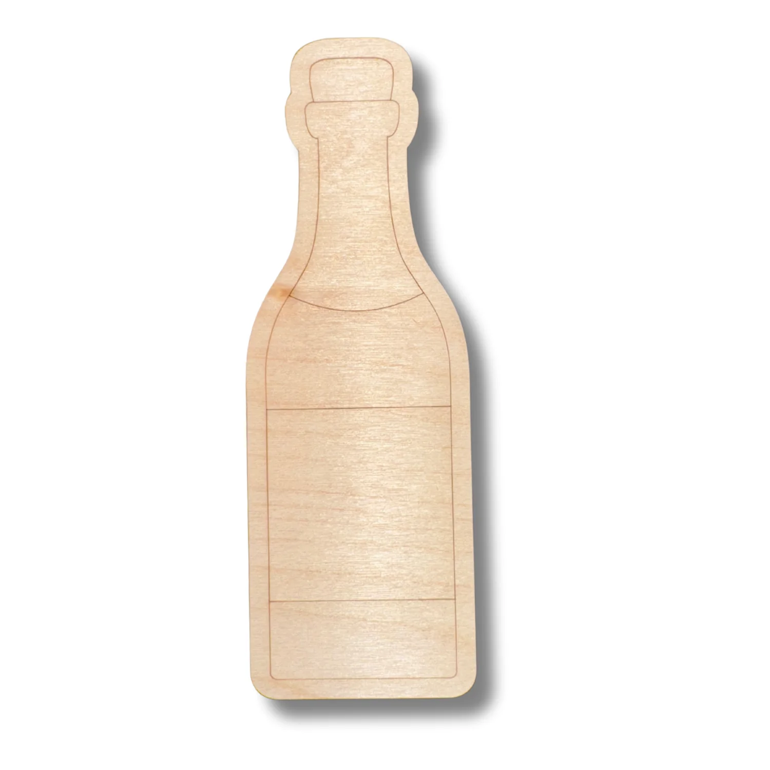 Unfinished Wood Etched Champagne Bottle Shape | Paint By Line Crafts | up to 30" DIY - Image 2