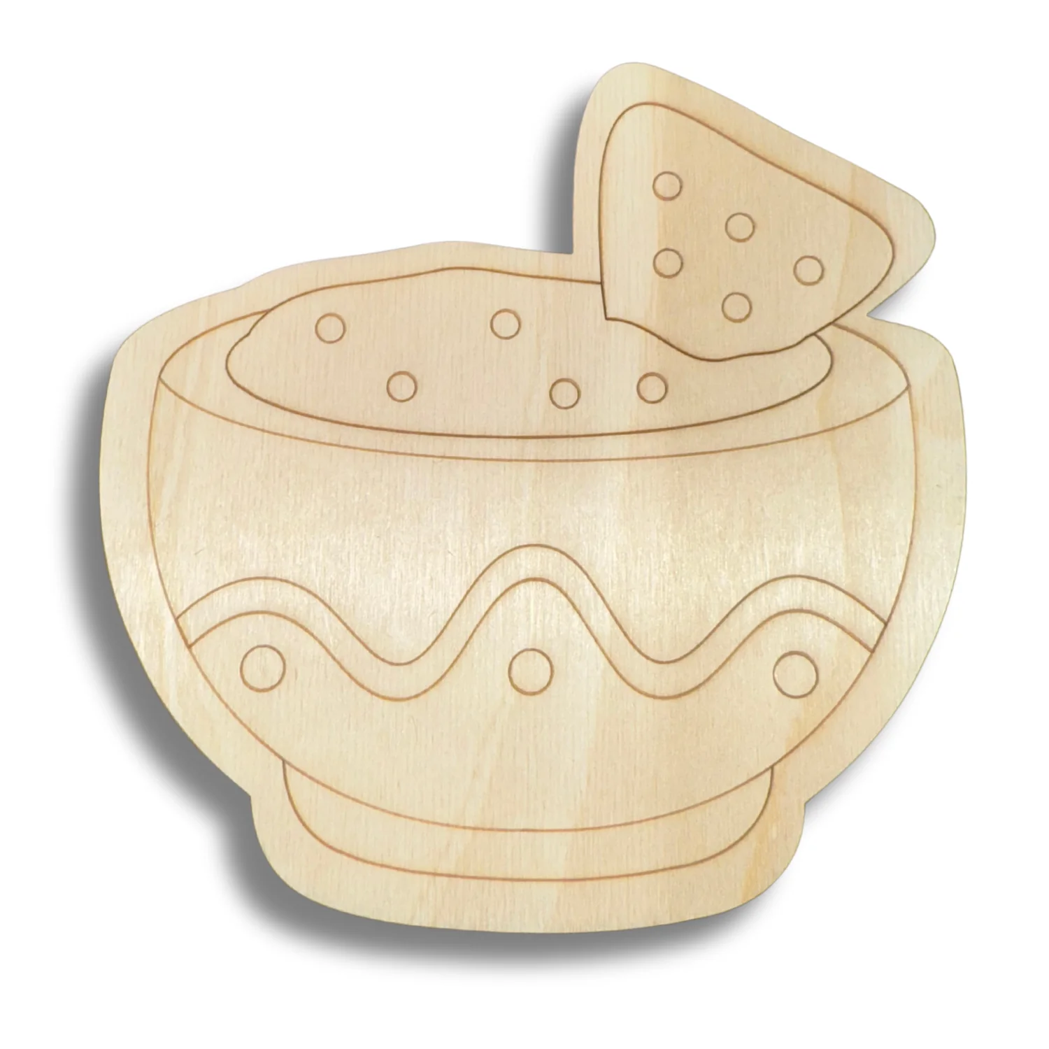 Unfinished Wood Etched Chips and Salsa Shape | Paint By Line Crafts | up to 30" DIY - Image 2