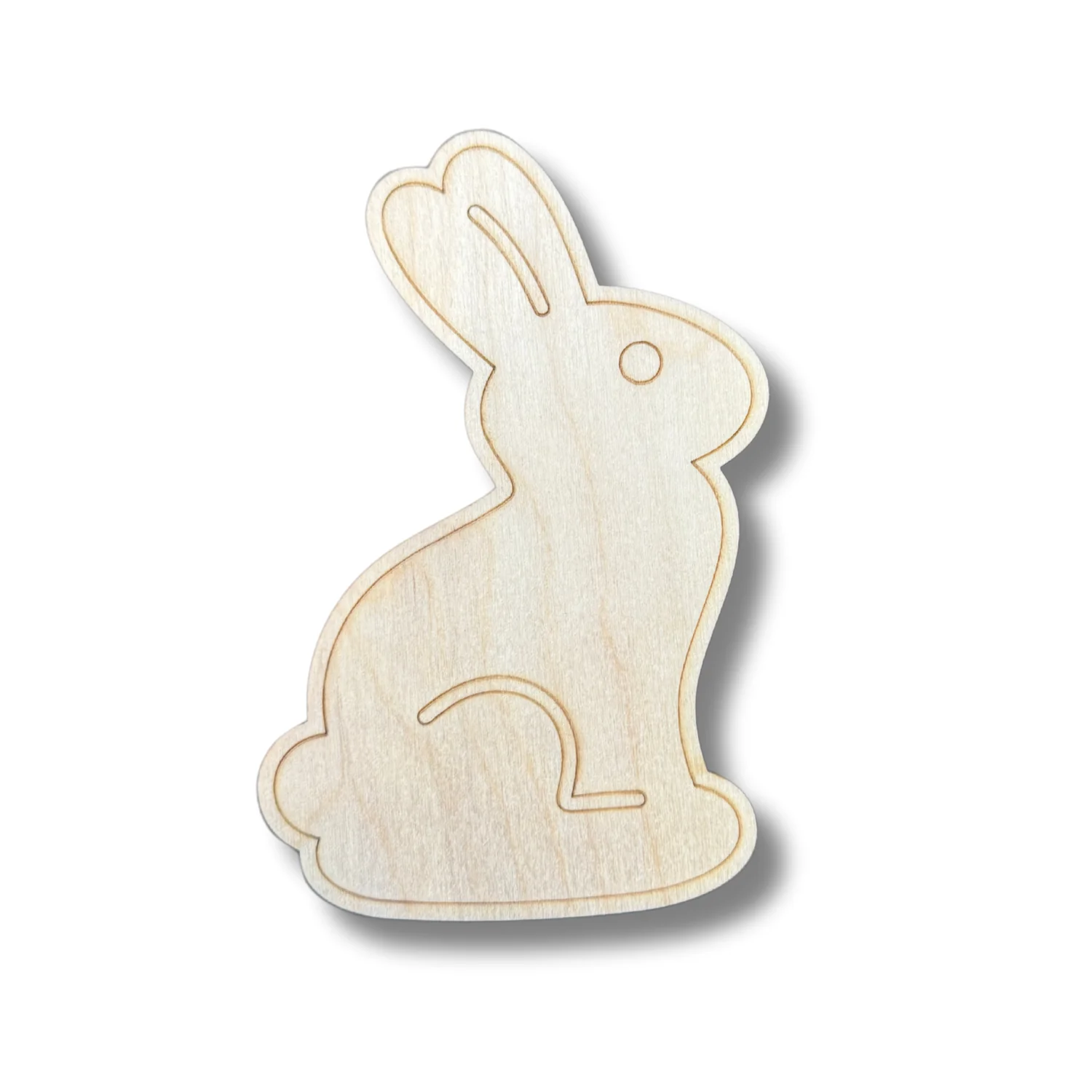 Unfinished Wood Etched Chocolate Bunny Shape | Paint By Line Crafts | up to 30" DIY - Image 2