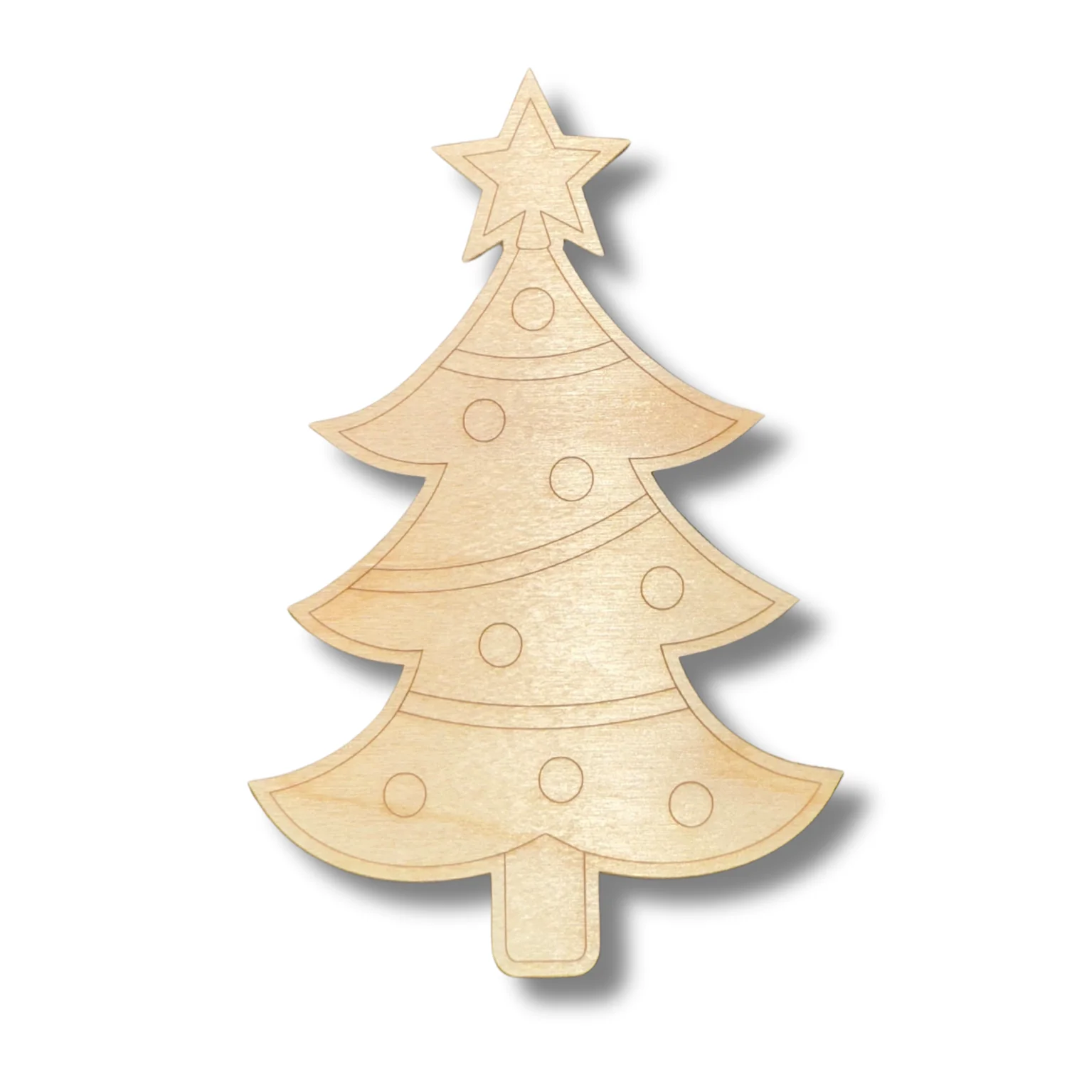 Unfinished Wood Etched Christmas Tree Shape | Paint By Line Crafts | up to 30" DIY - Image 2