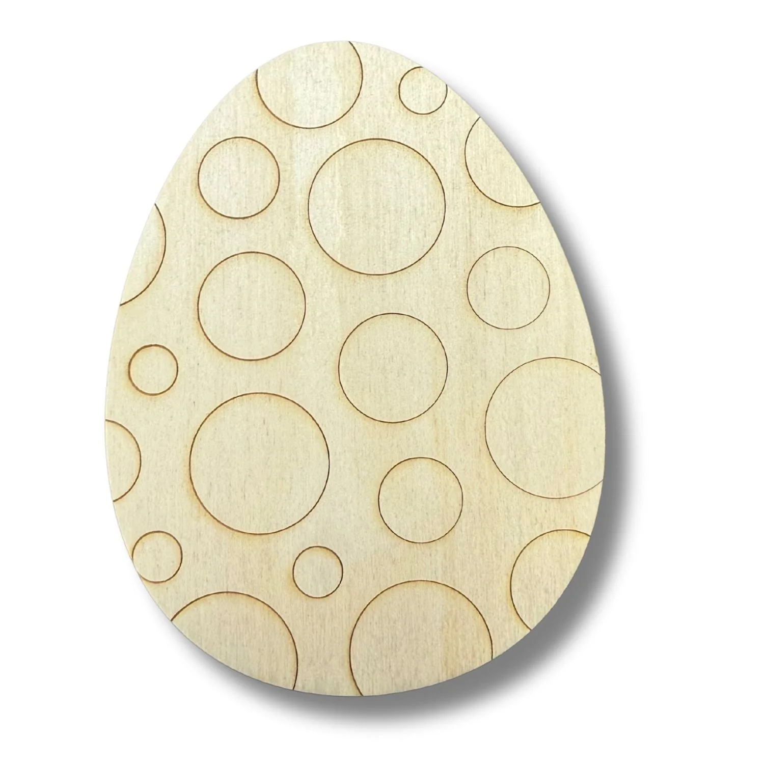 Unfinished Wood Etched Circle Pattern Egg Shape | Paint By Line Crafts | up to 30" DIY - Image 2