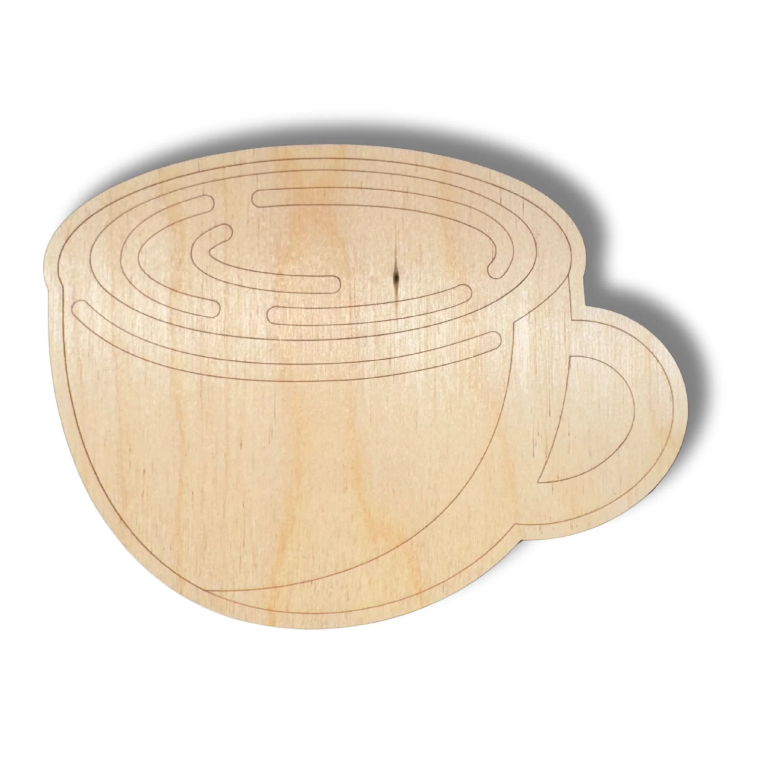 Unfinished Wood Etched Coffee Cup Shape | Paint By Line Crafts | up to 30" DIY - Image 2