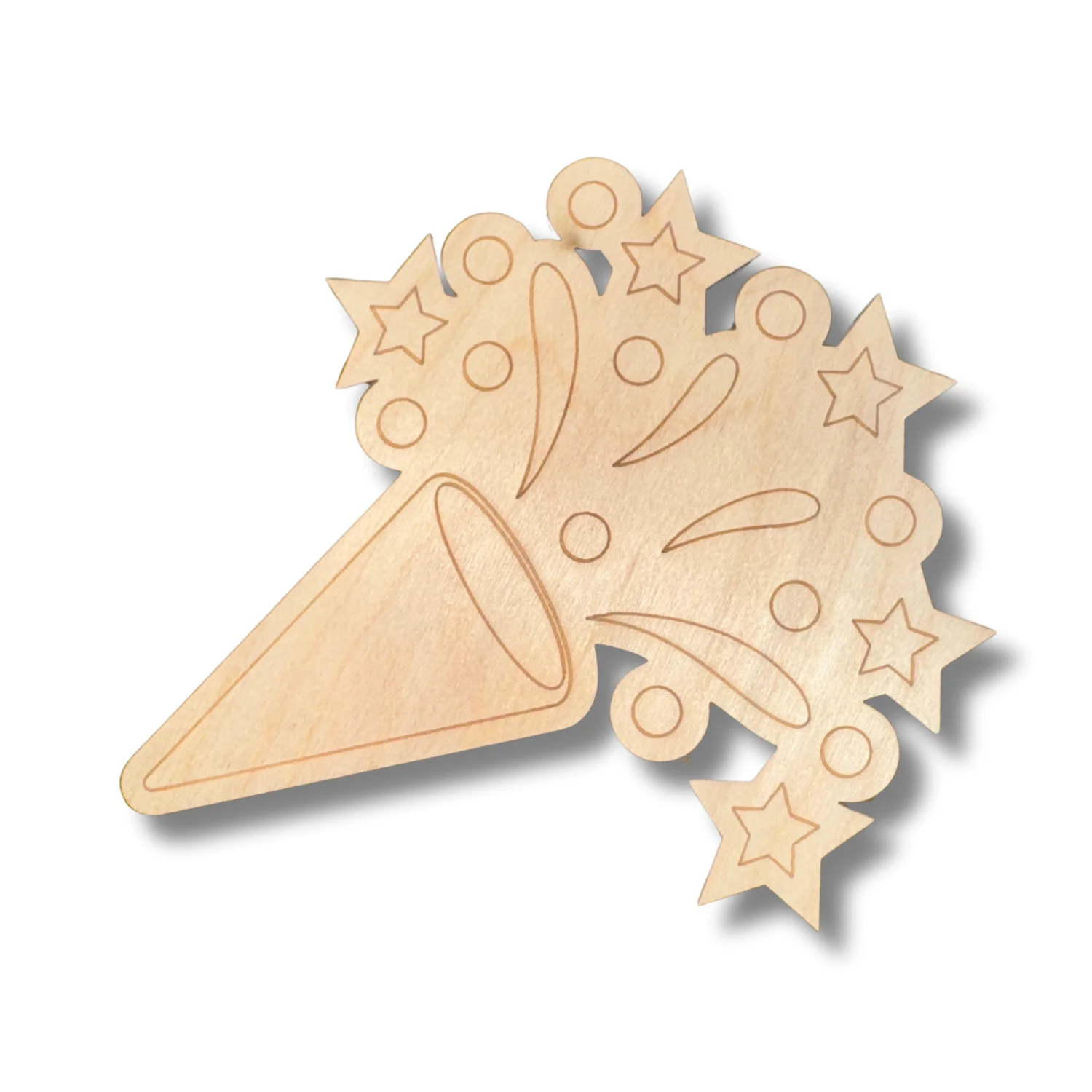 Unfinished Wood Etched Confetti Shape | Paint By Line Crafts | up to 30" DIY - Image 2