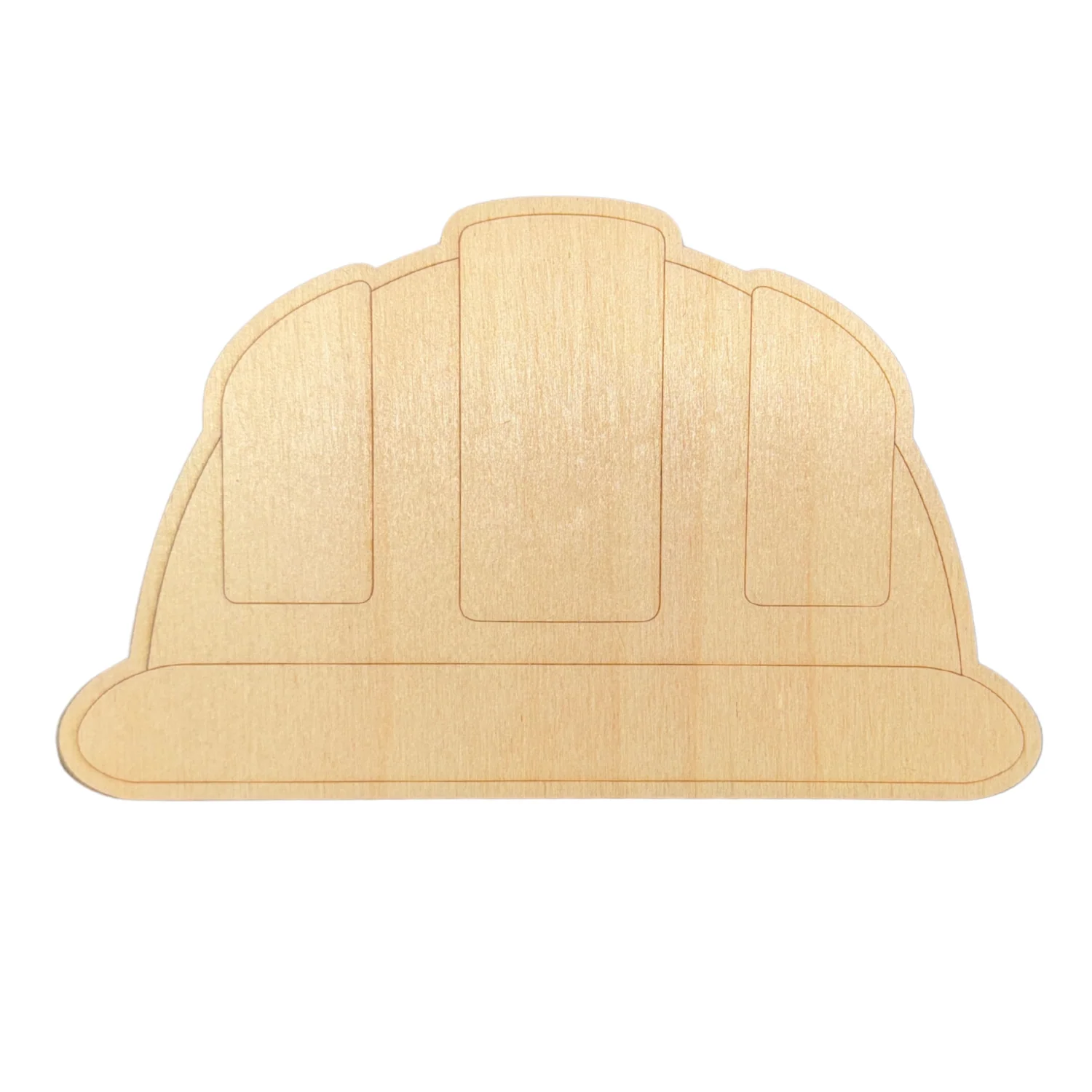 Unfinished Wood Etched Construction Hat Shape | Paint By Line Crafts | up to 30" DIY - Image 2