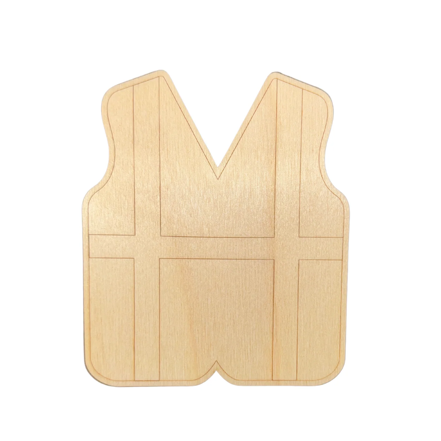 Unfinished Wood Etched Construction Vest Shape | Paint By Line Crafts | up to 30" DIY - Image 2