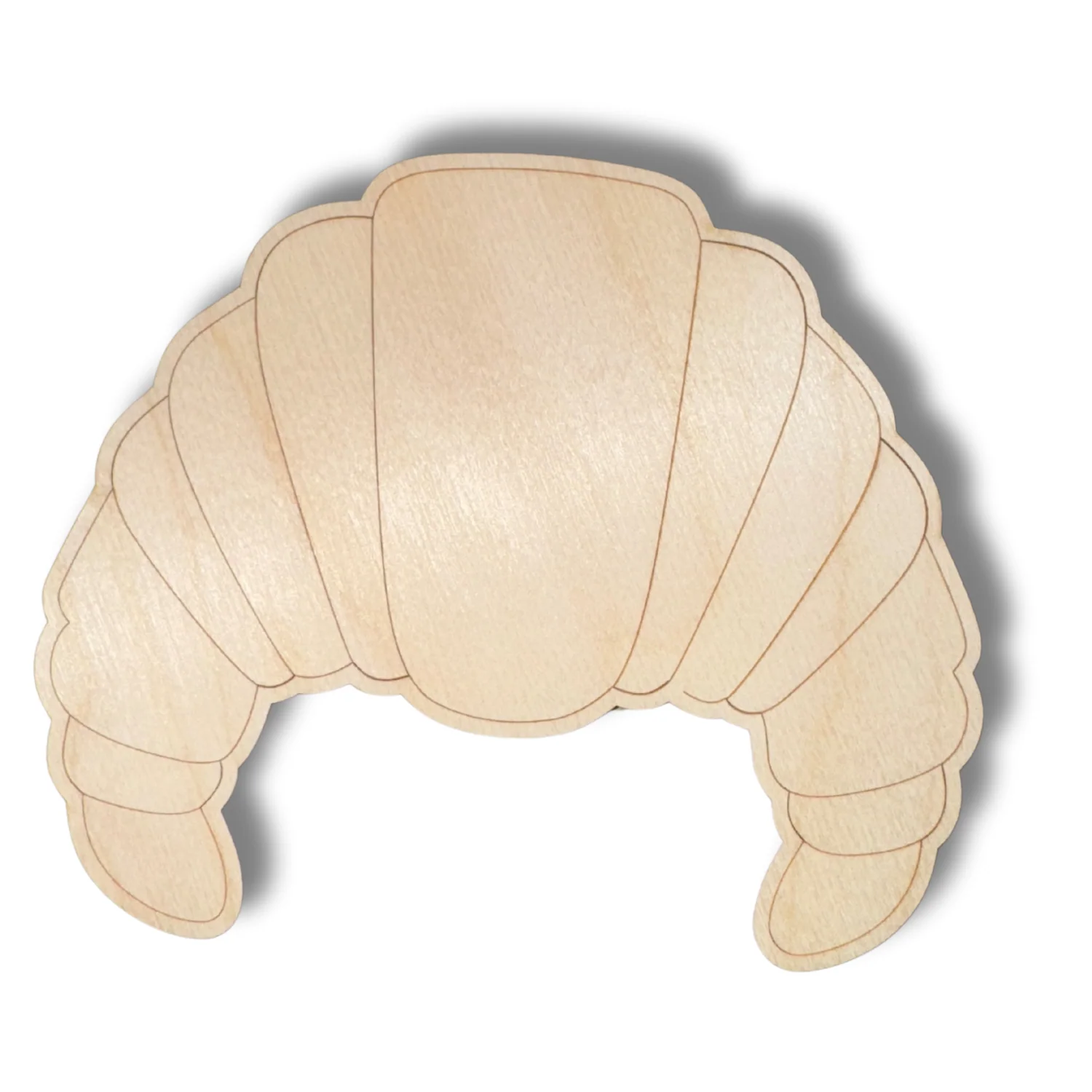 Unfinished Wood Etched Croissant Shape | Paint By Line Crafts | up to 30" DIY - Image 2