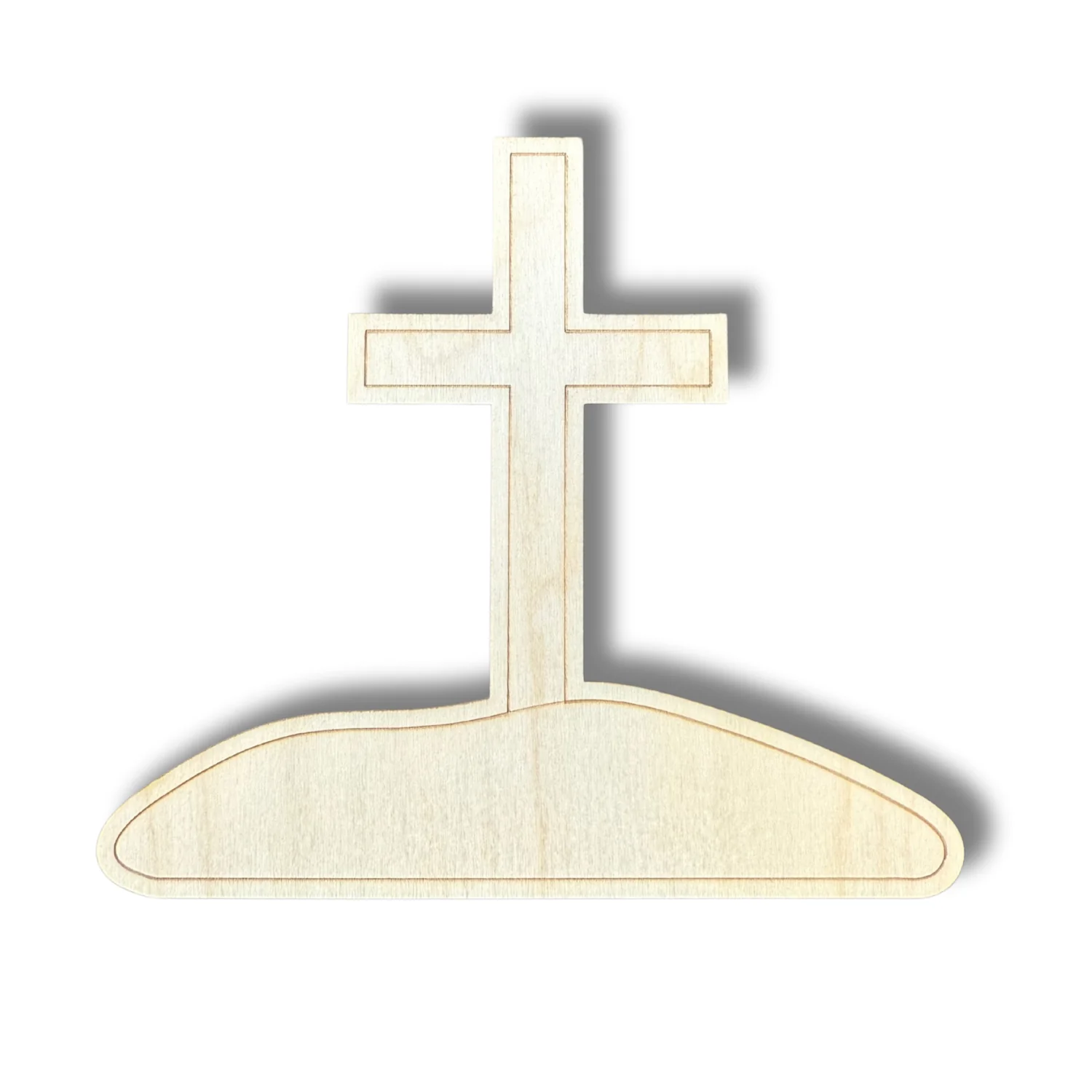 Unfinished Wood Etched Cross Shape | Paint By Line Crafts | up to 30" DIY - Image 2