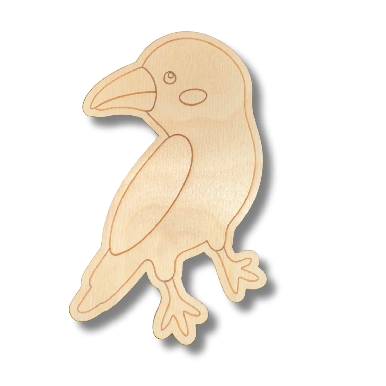 Unfinished Wood Etched Crow Shape | Paint By Line Crafts | up to 30" DIY - Image 2