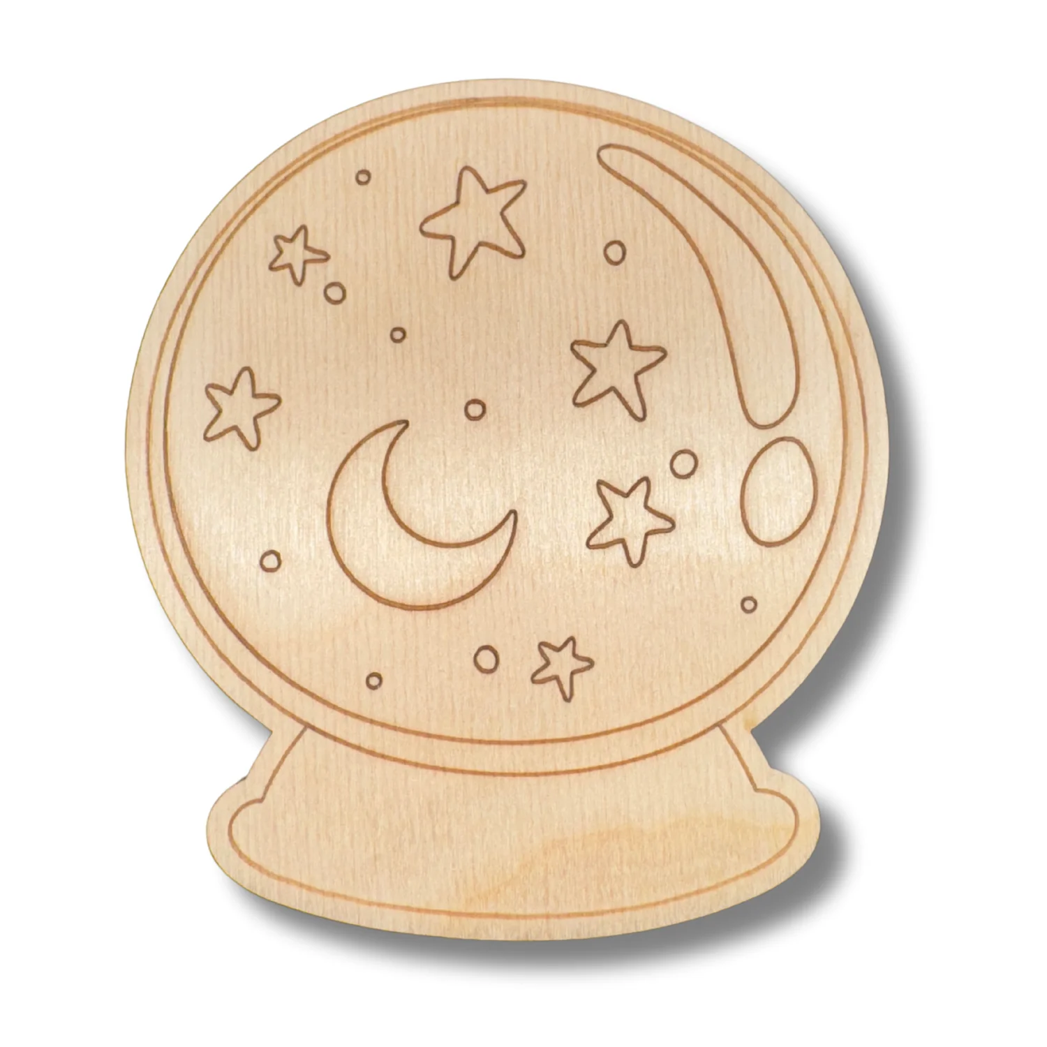 Unfinished Wood Etched Crystal Ball Shape | Paint By Line Crafts | up to 30" DIY - Image 2