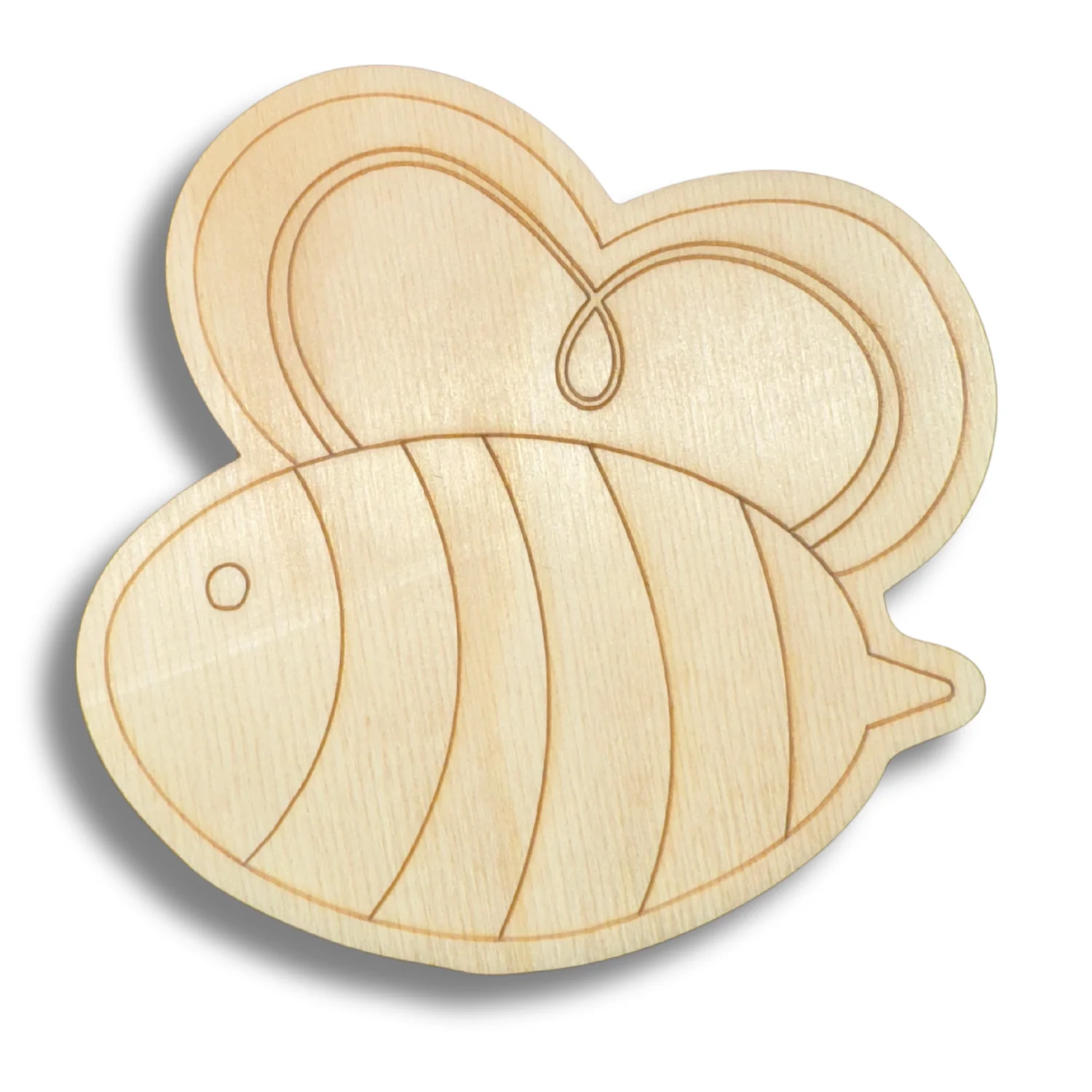 Unfinished Wood Etched Cute Bee Shape | Paint By Line Crafts | up to 30" DIY - Image 2